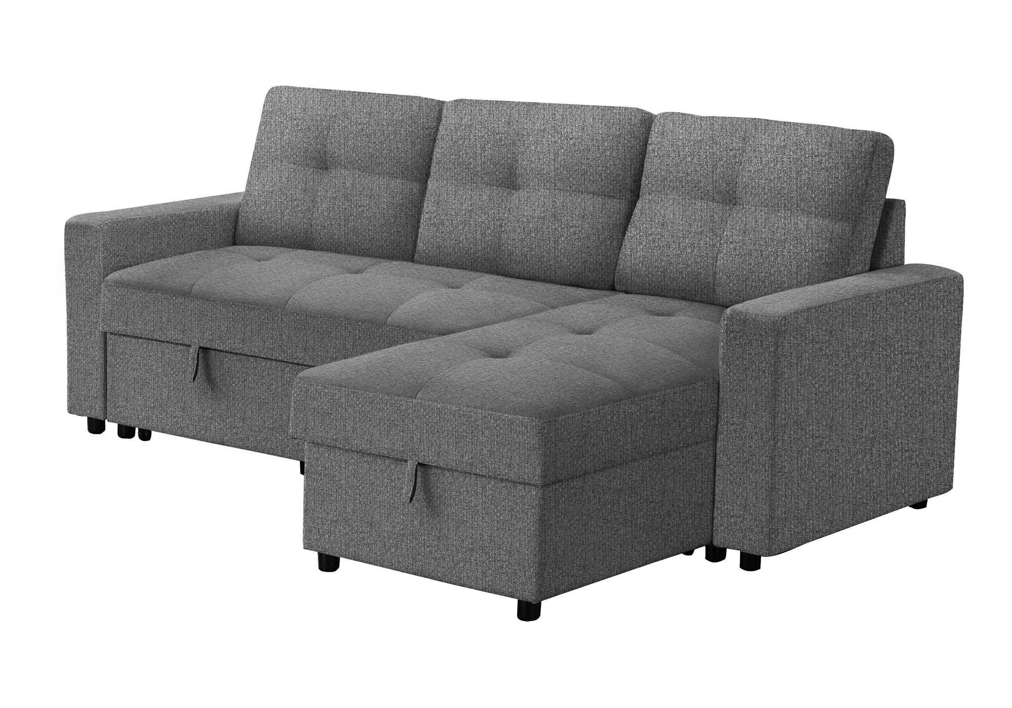 SOFA LIT - RANGEMENT G/D TISSU GRIS #LUMOS-13 – 8A14L13