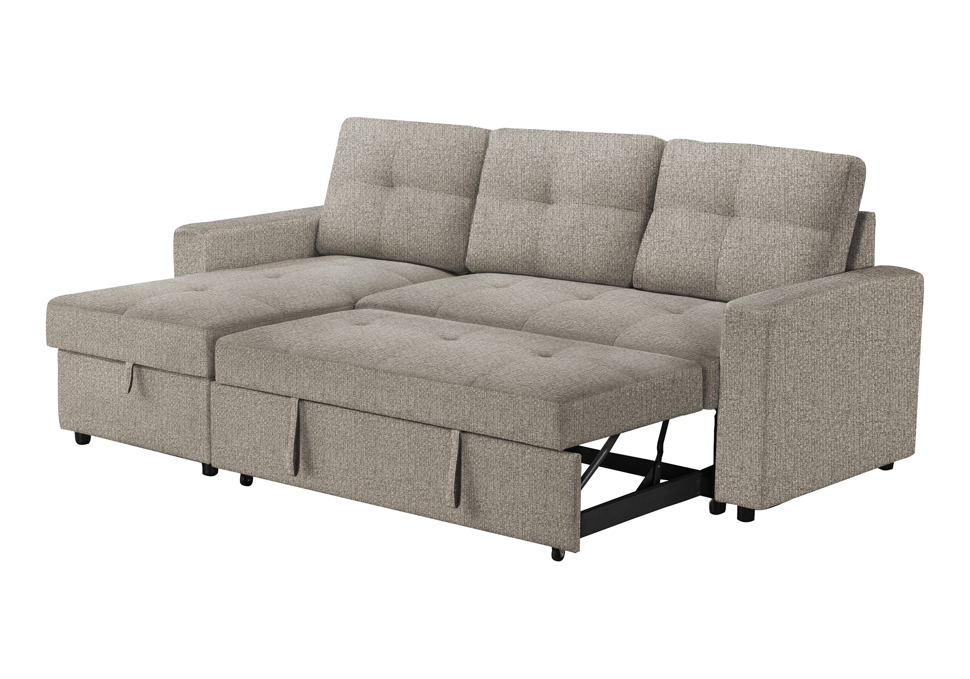 SOFA LIT - RANGEMENT G/D TISSU BRUN #LUMOS-31 – 8A14L31