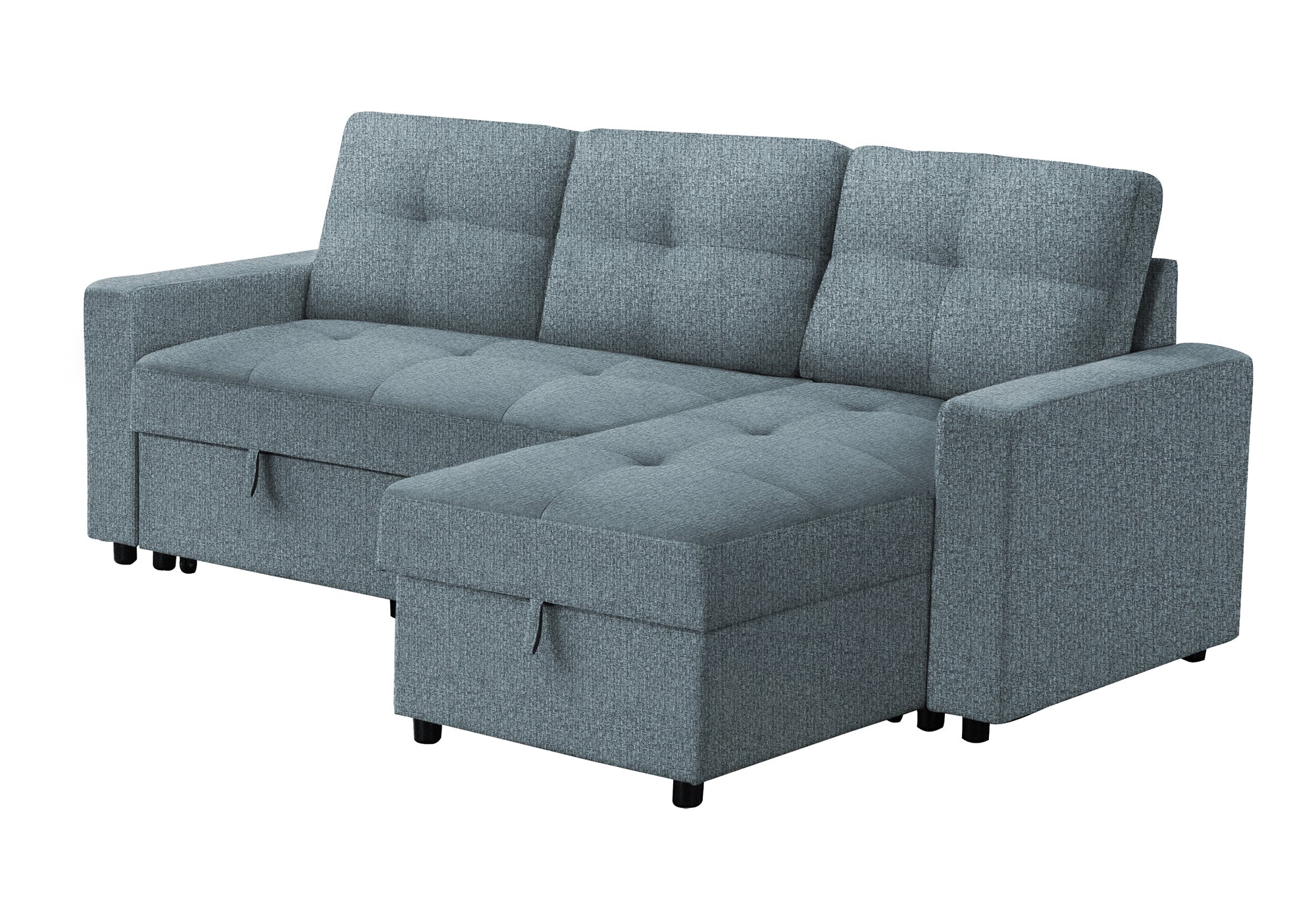 SOFA LIT - RANGEMENT G/D TISSU BLEU #LUMOS-83 – 8A14L83