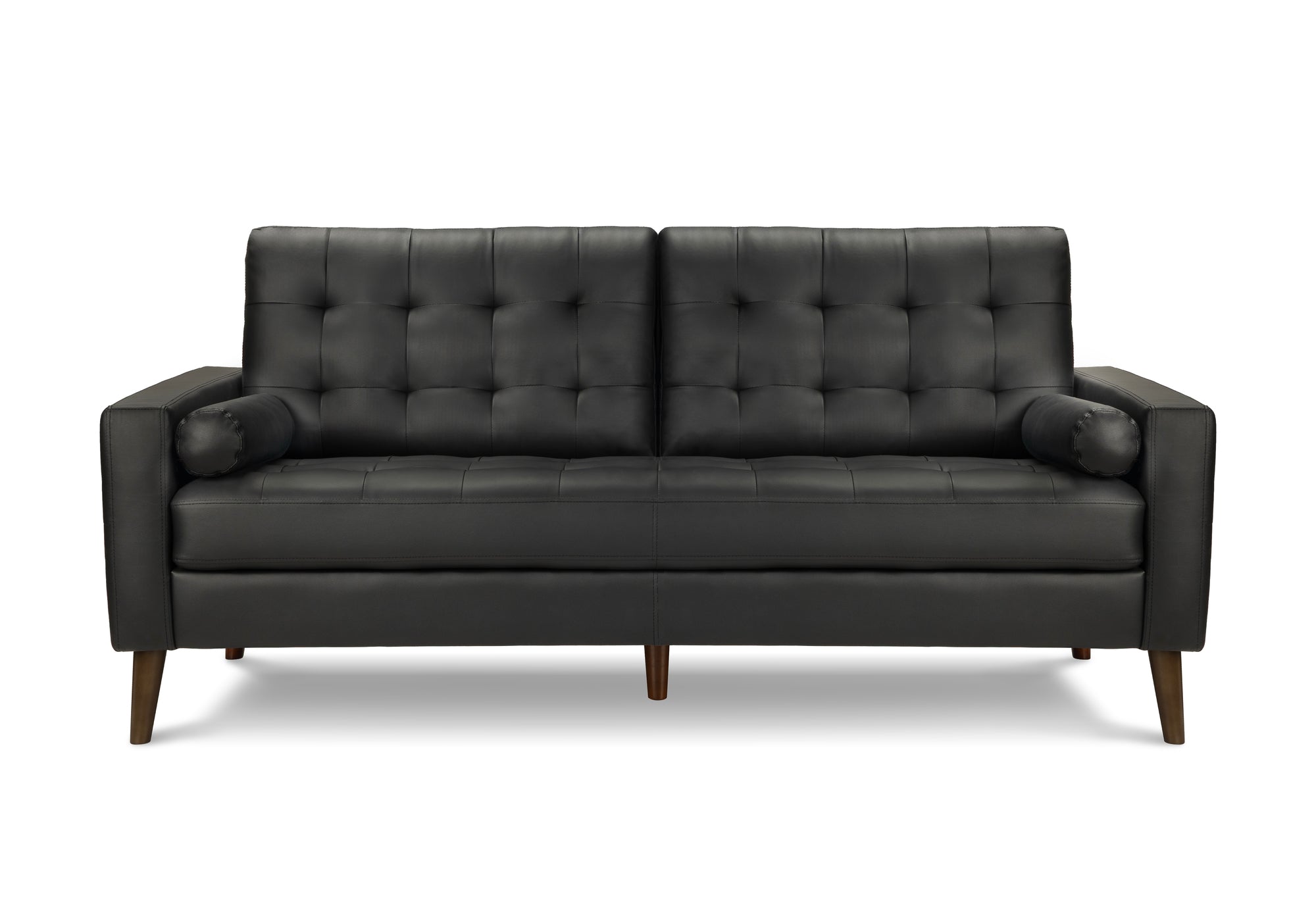 SOFA - 75"L AVEC 2 COUSSINS / PU NOIR #CK5A95 – 8J13A95