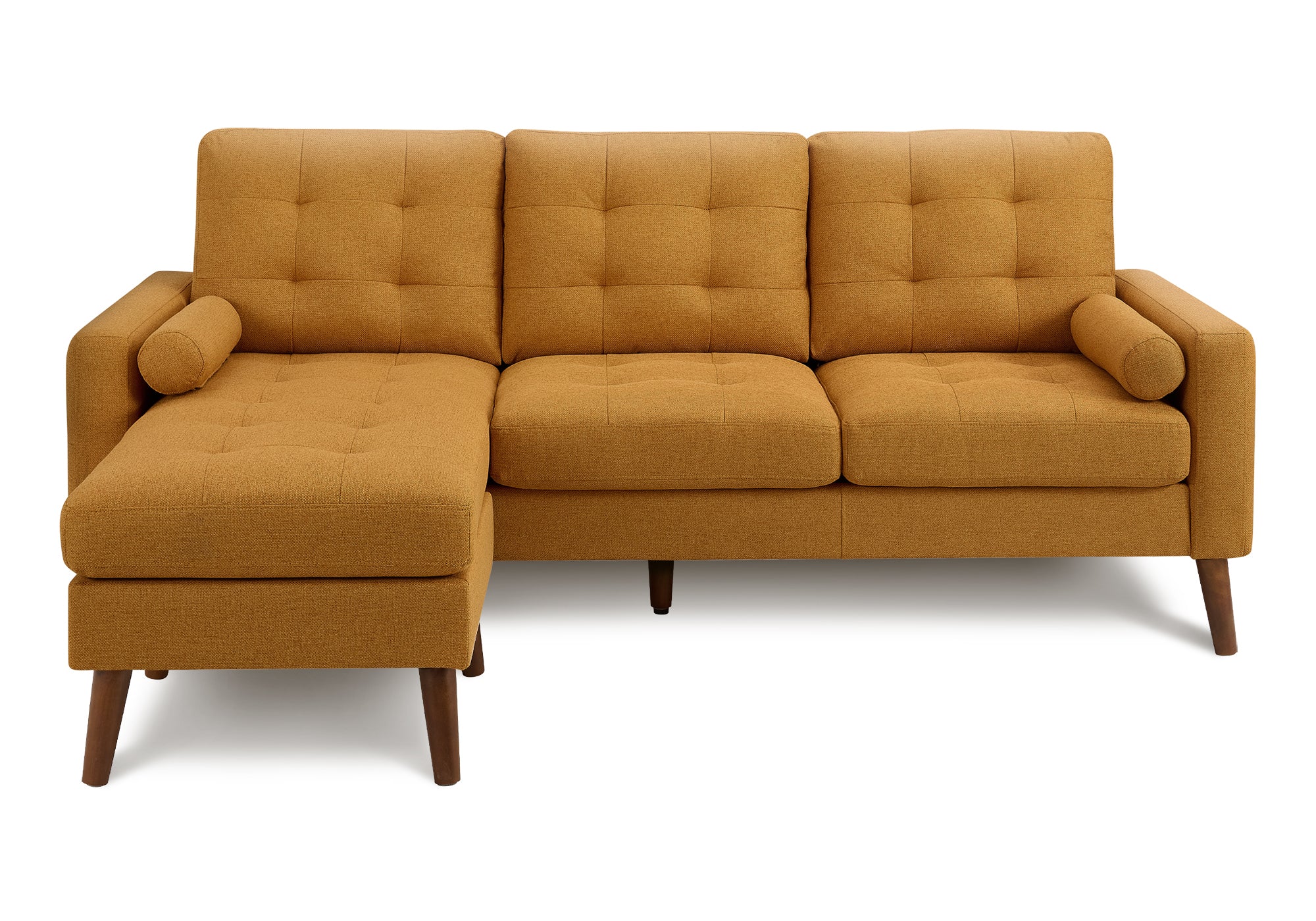 SOFA CHAISE LONGUE - G/D AVEC 2 COUSSINS / ORANGE #LUMOS-68 – 8J14L68