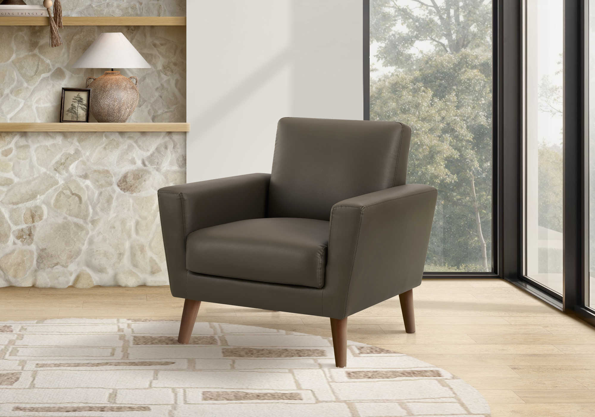 CHAISE - 34"L / PU BRUN #RA-08 – 8J21A08