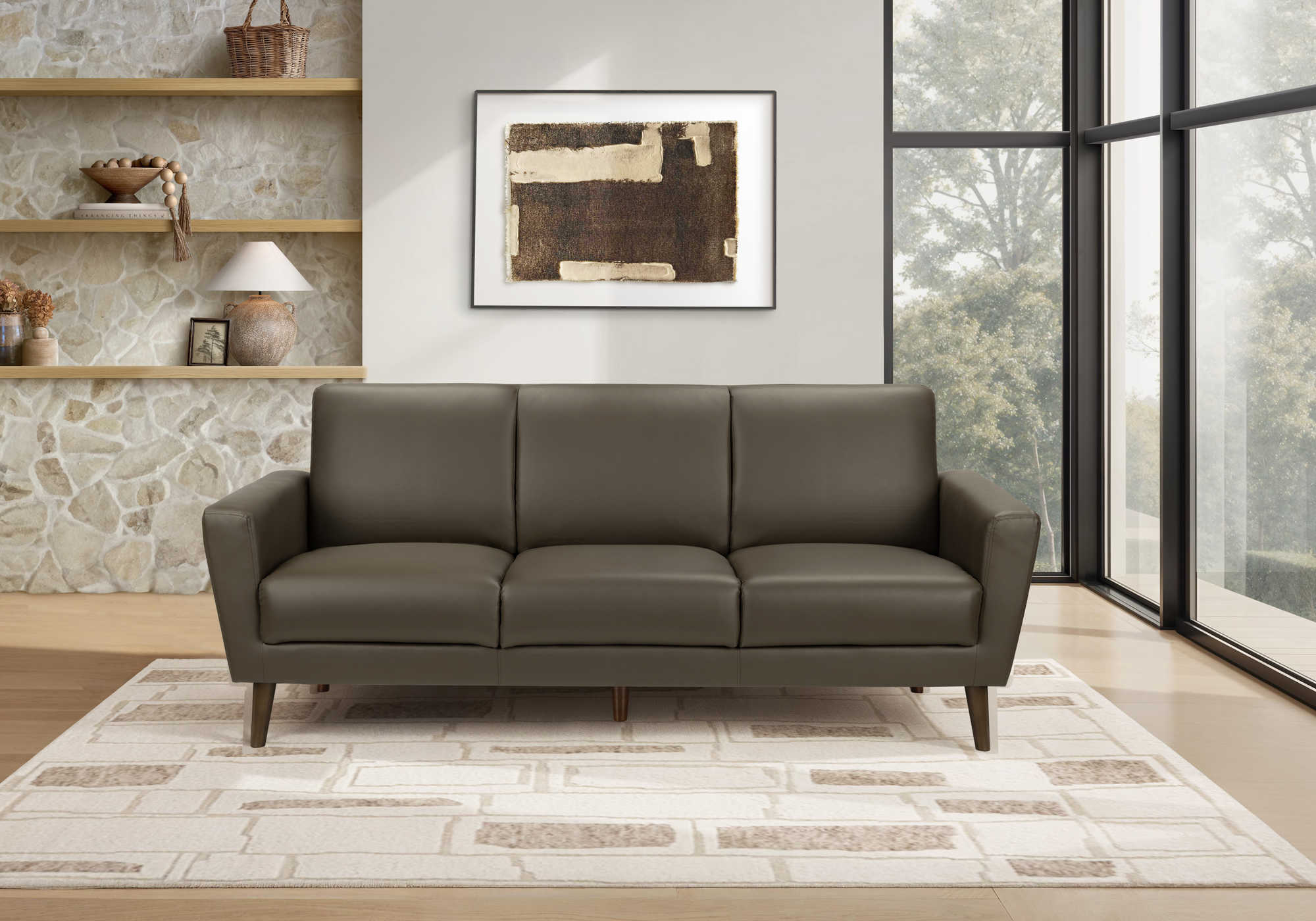 SOFA - 77"L / PU BRUN #RA-08 – 8J23A08