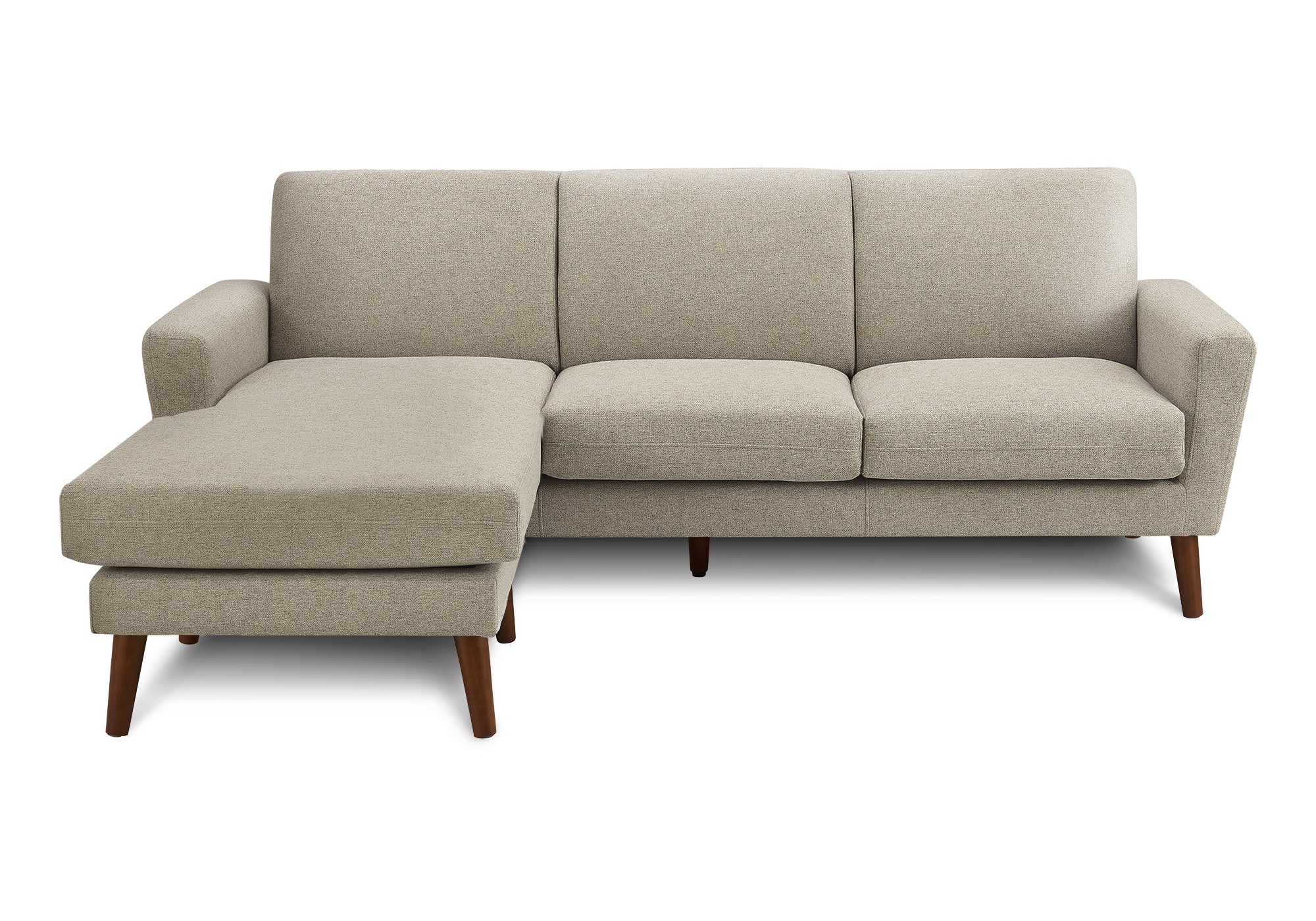 SOFA CHAISE LONGUE - G/D / TISSU BRUN PALE #LUMOS-31 – 8J24L31