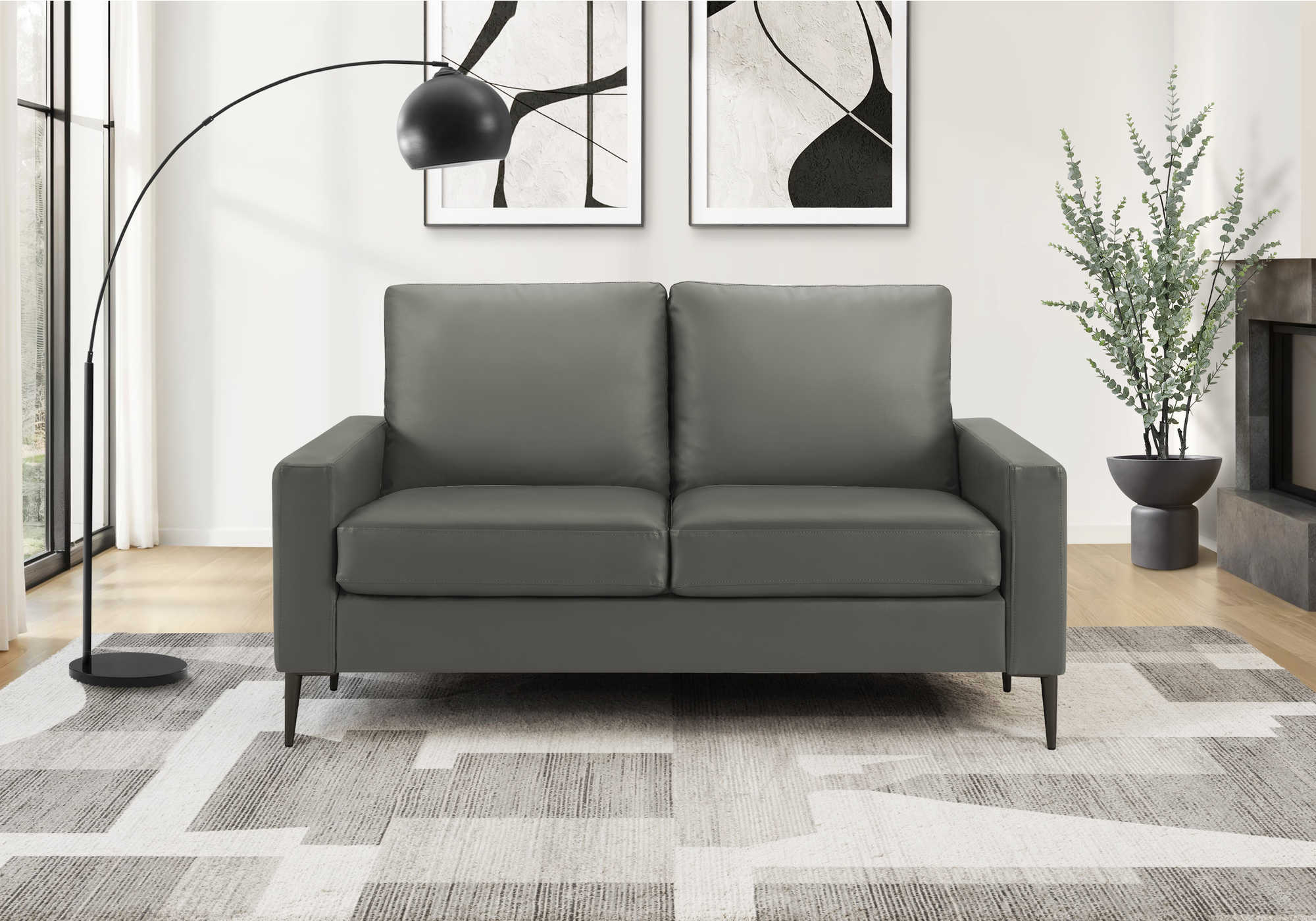 CAUSEUSE - 58"L / PU GRIS #RA-02 – 8J32A02