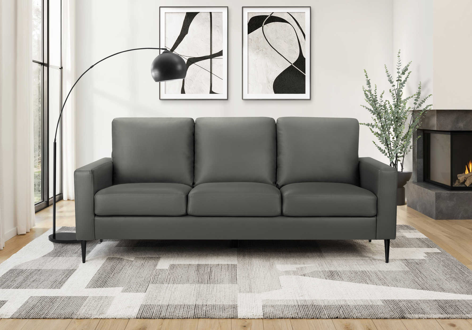 SOFA - 75"L / PU GRIS #RA-02 – 8J33A02