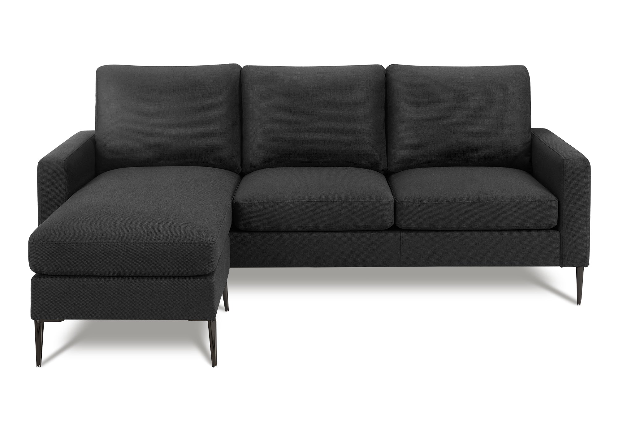 SOFA CHAISE LONGUE - G/D / TISSU NOIR #LUMOS-19 – 8J34L19
