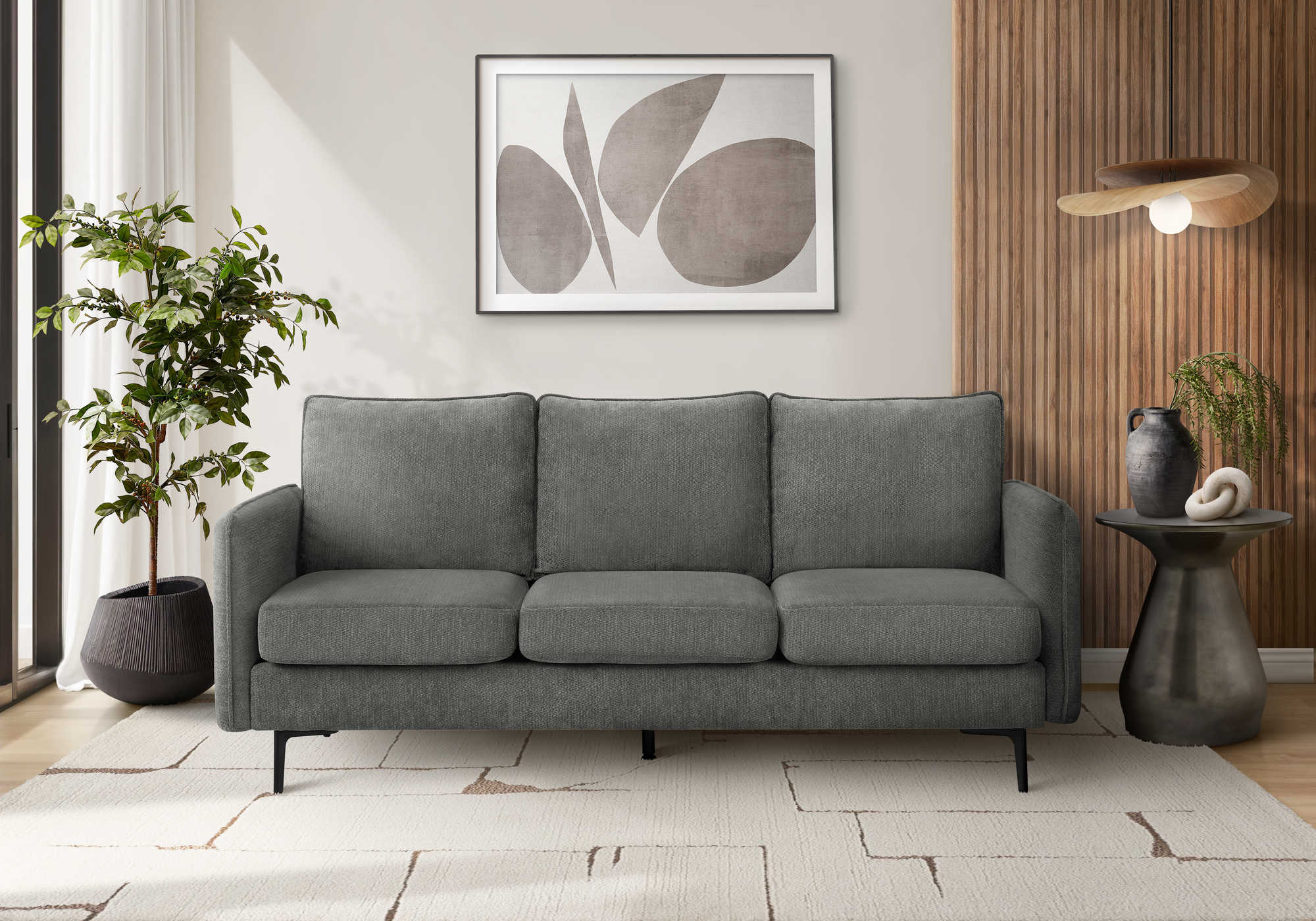 SOFA - 76"L / TISSU GRIS #COACH-18 – 8K13C18
