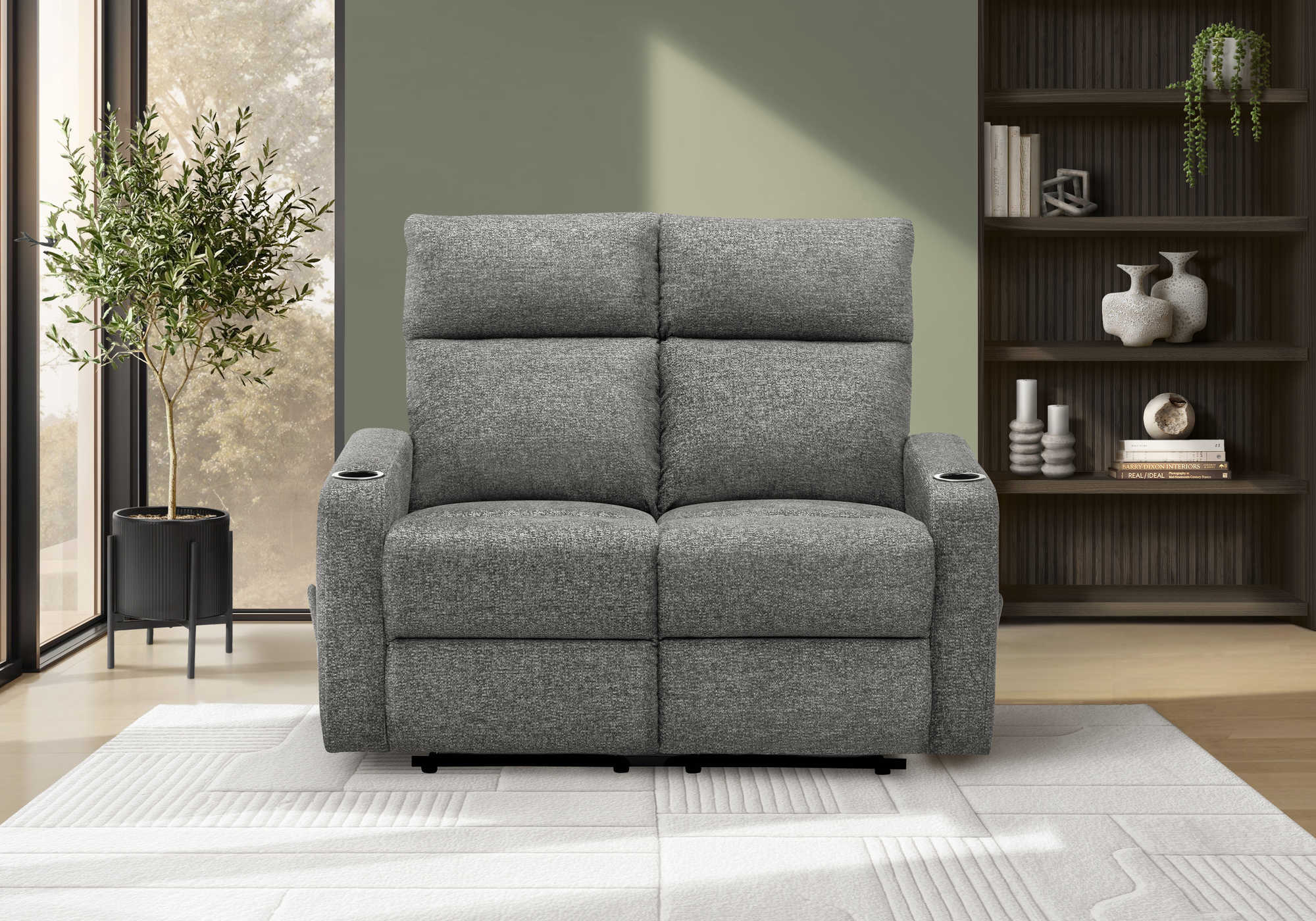CAUSEUSE INCLINABLE - PORTE-GOBELETS / GRIS JIALIAN # CB0019 – 8M12019