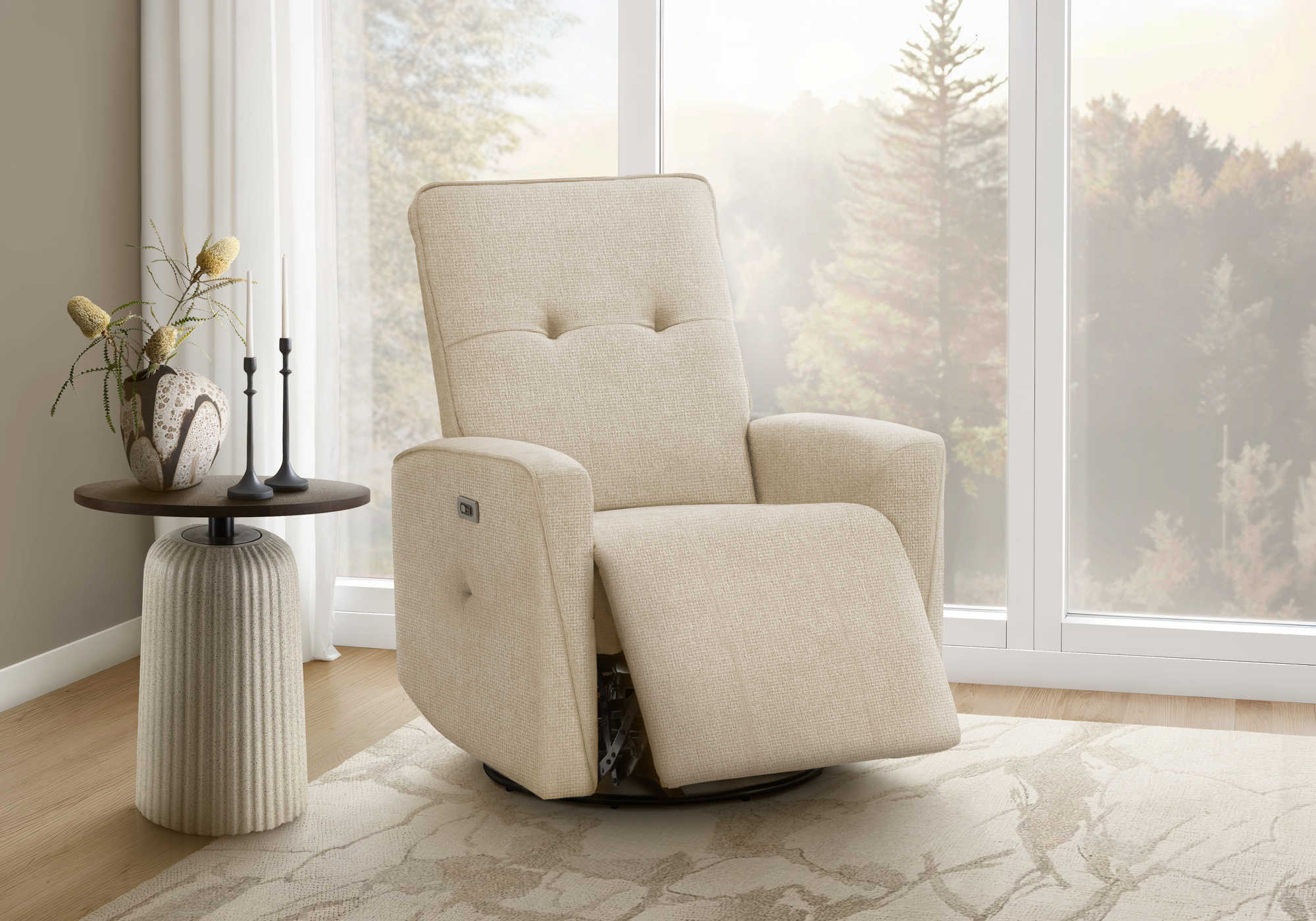 FAUTEUIL INCLINABLE -MOTORISER PIVOTANT / BERCANT USB BEIGE BREEZE #106 – 8P11106