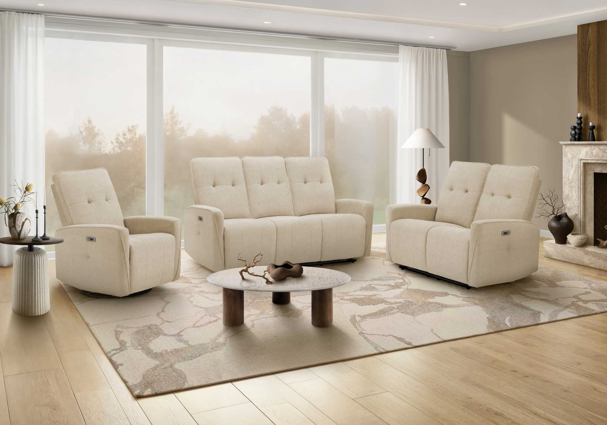 FAUTEUIL INCLINABLE -MOTORISER PIVOTANT / BERCANT USB BEIGE BREEZE #106 – 8P11106