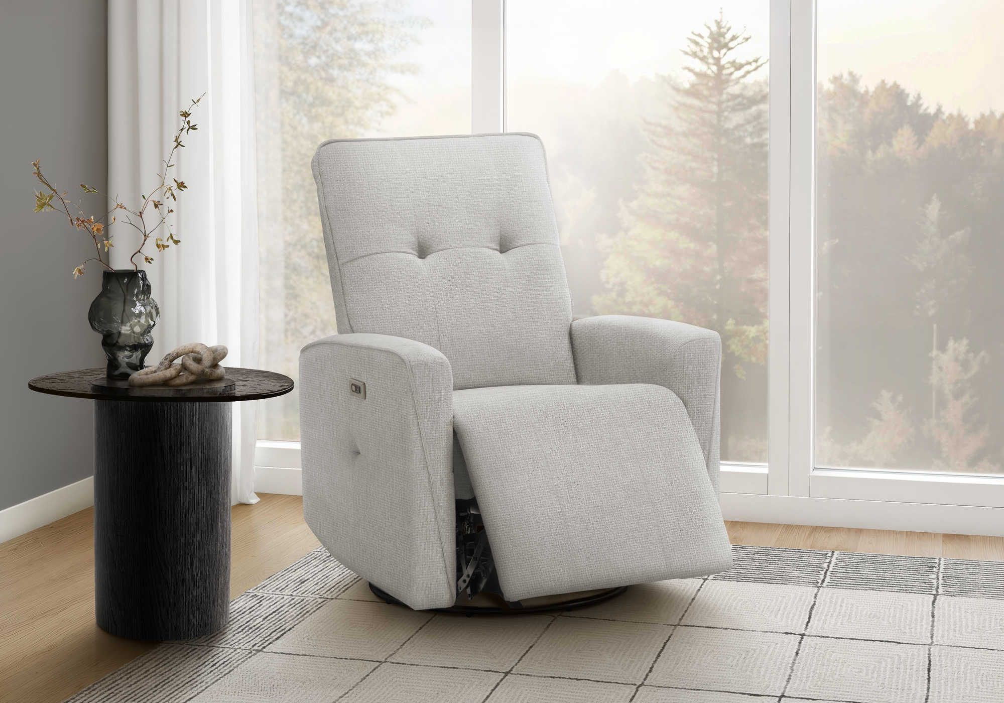 FAUTEUIL INCLINABLE - PIVOTANT MOTO. / USB GRIS BREEZE #451 – 8P11451