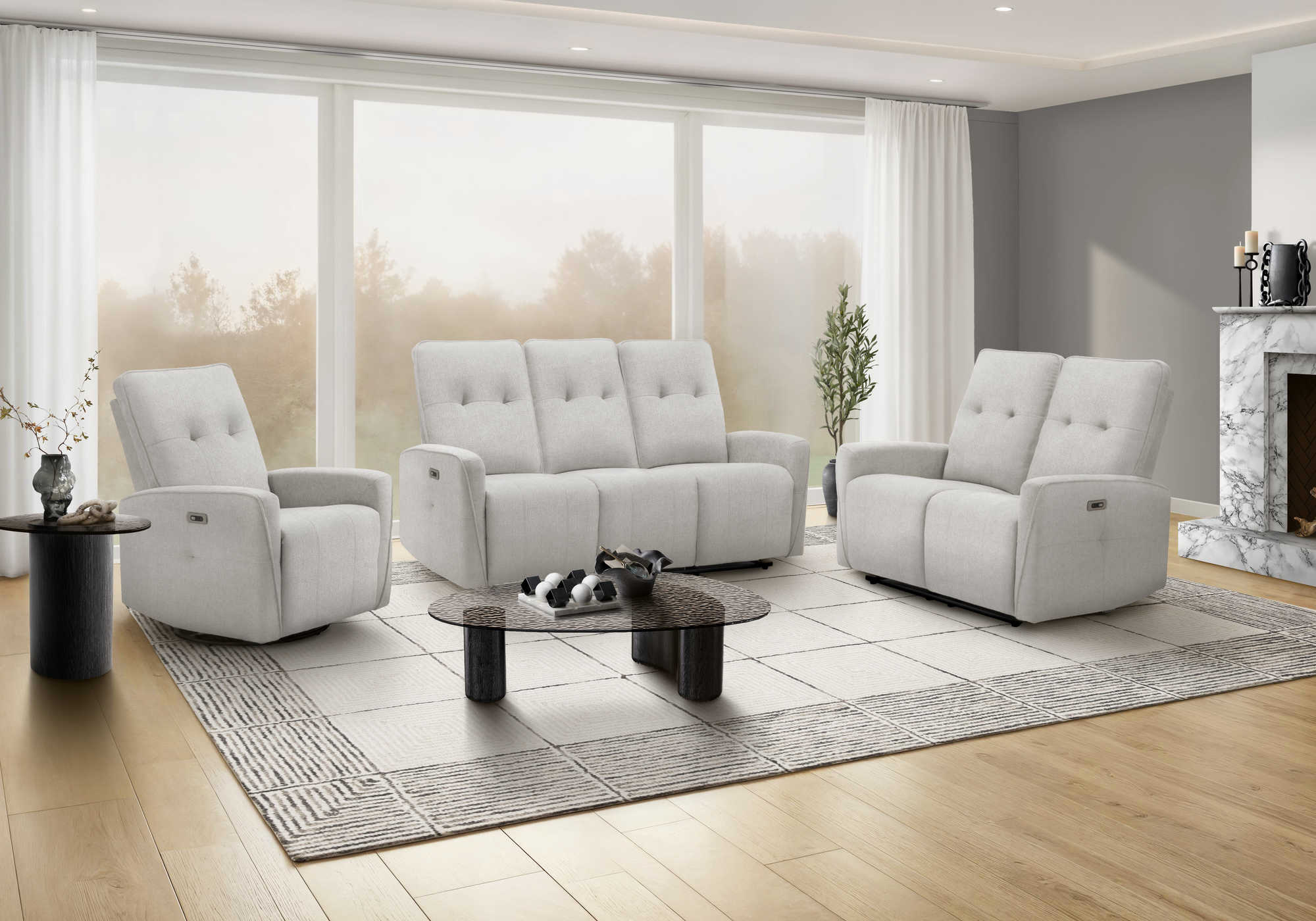 FAUTEUIL INCLINABLE - PIVOTANT MOTO. / USB GRIS BREEZE #451 – 8P11451