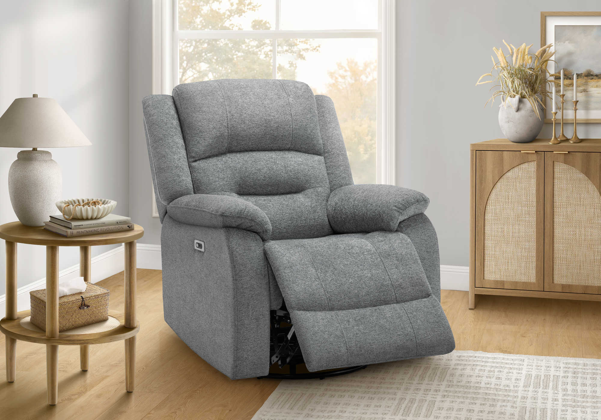 FAUTEUIL INCLINABLE - PIVOTANT MOTO. / USB BLEU # 2514-18 – 8P21418