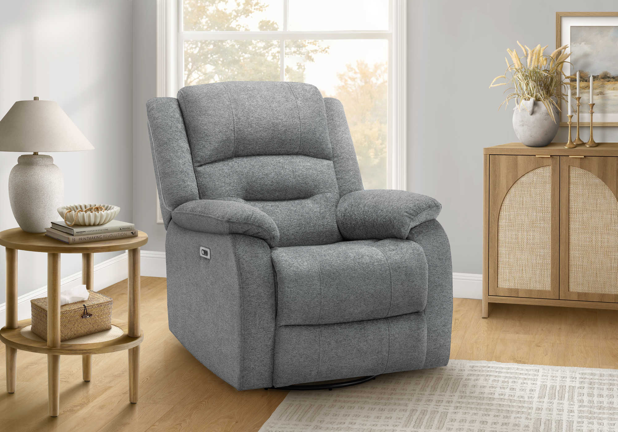 FAUTEUIL INCLINABLE - PIVOTANT MOTO. / USB BLEU # 2514-18 – 8P21418