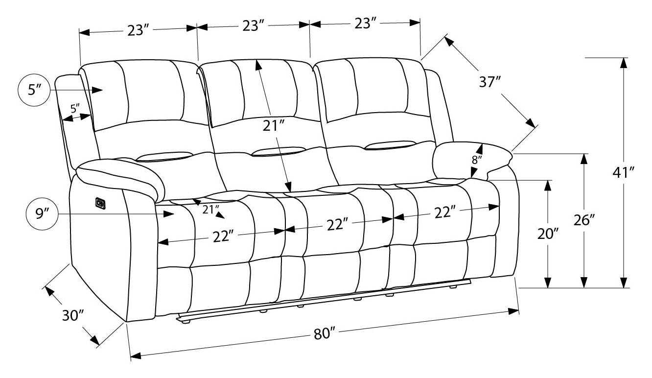 SOFA INCLINABLE - MOTORISER / USB TISSU BEIGE SKY #2514-06 – 8P23406