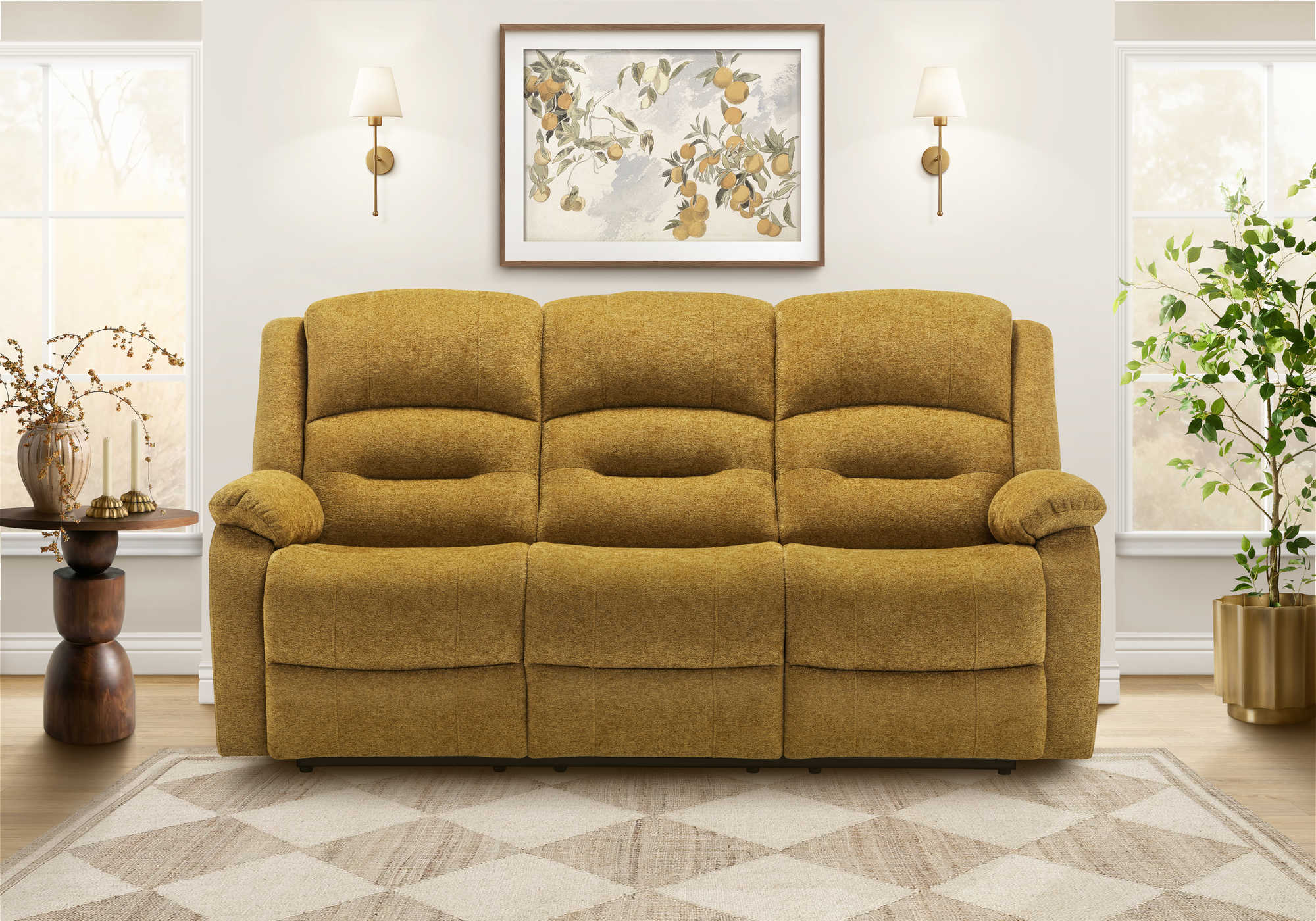 SOFA INCLINABLE - MOTORISER / USB TISSU OR SKY #2514-08 – 8P23408