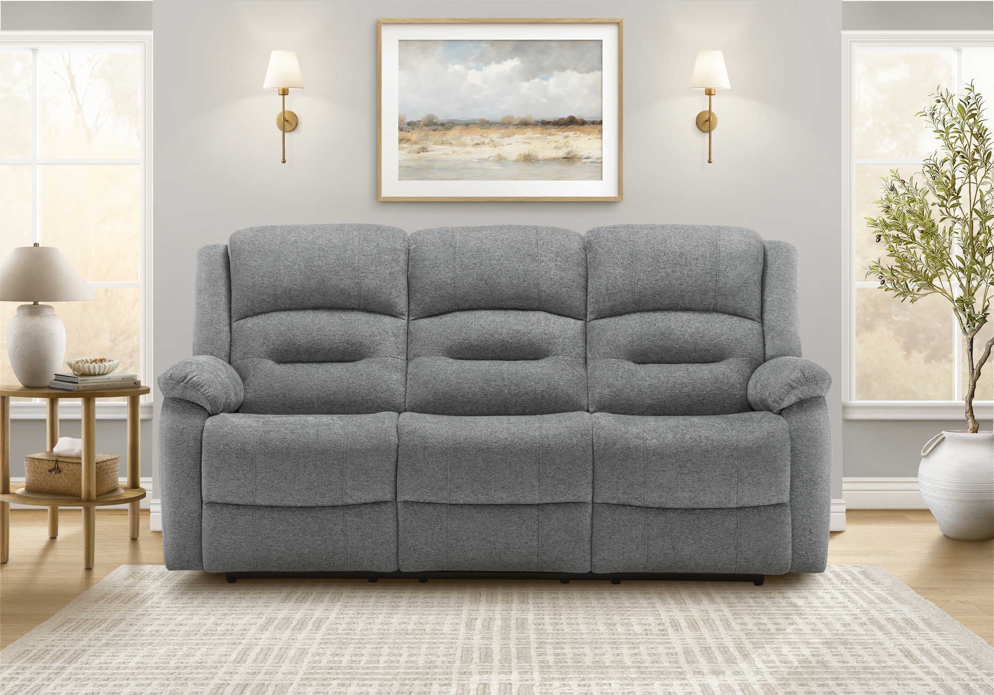 SOFA INCLINABLE - MOTORISER / USB TISSU BLEU SKY #2514-18 – 8P23418