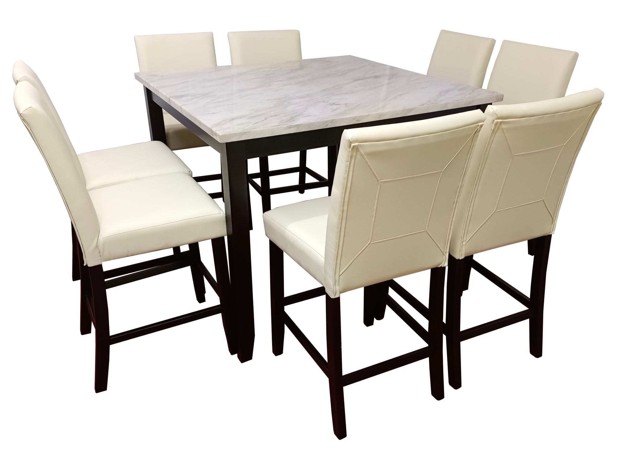 Image of dining set 7pcs - amber - bar height.