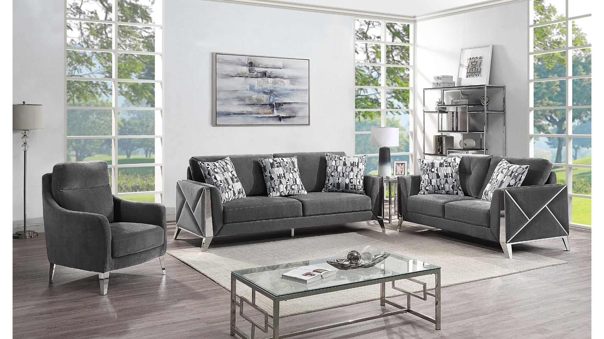 Image of diana sofa set fabric 3pcs.