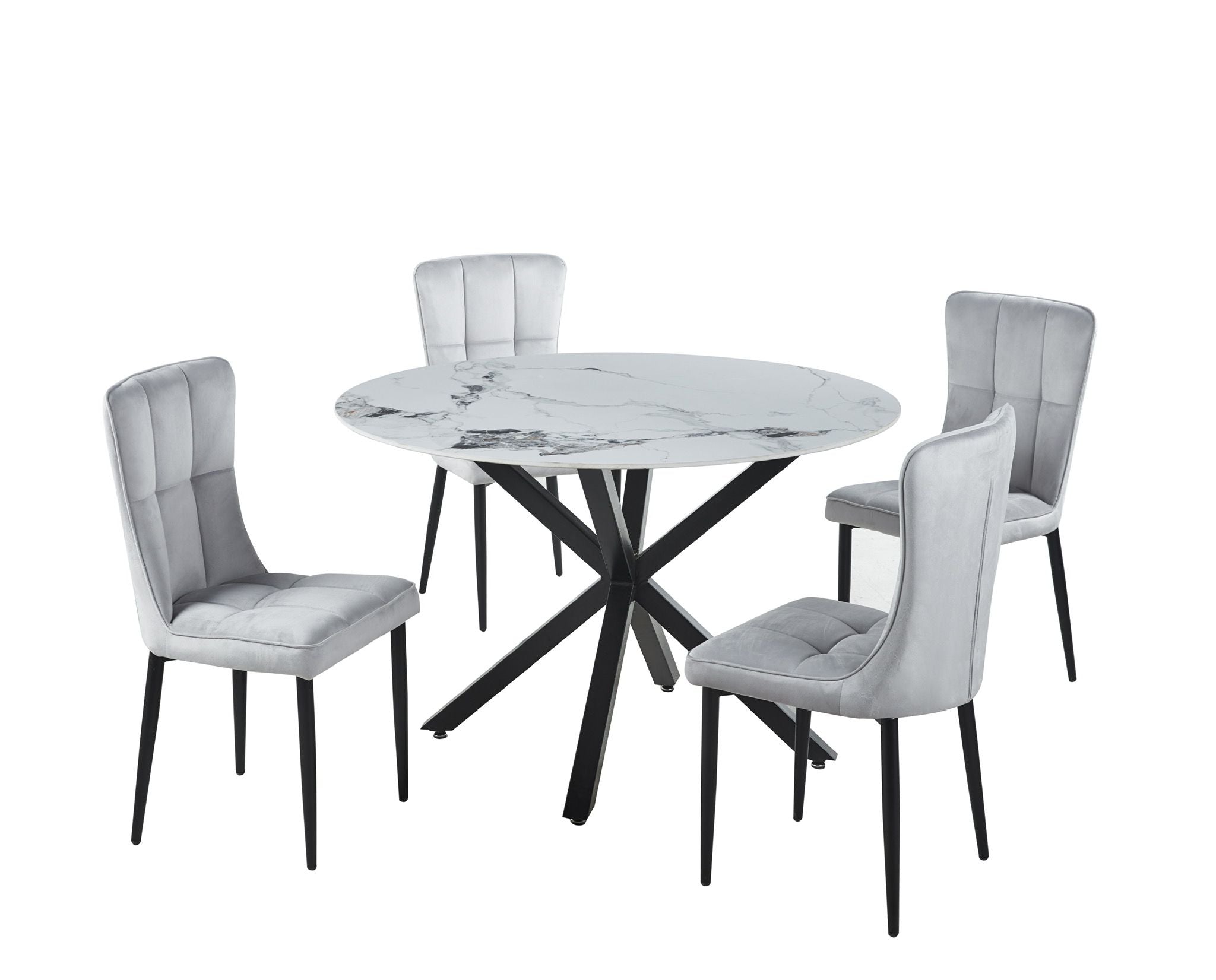 Image of dining set 5pcs - dt-17 ch-100 black.