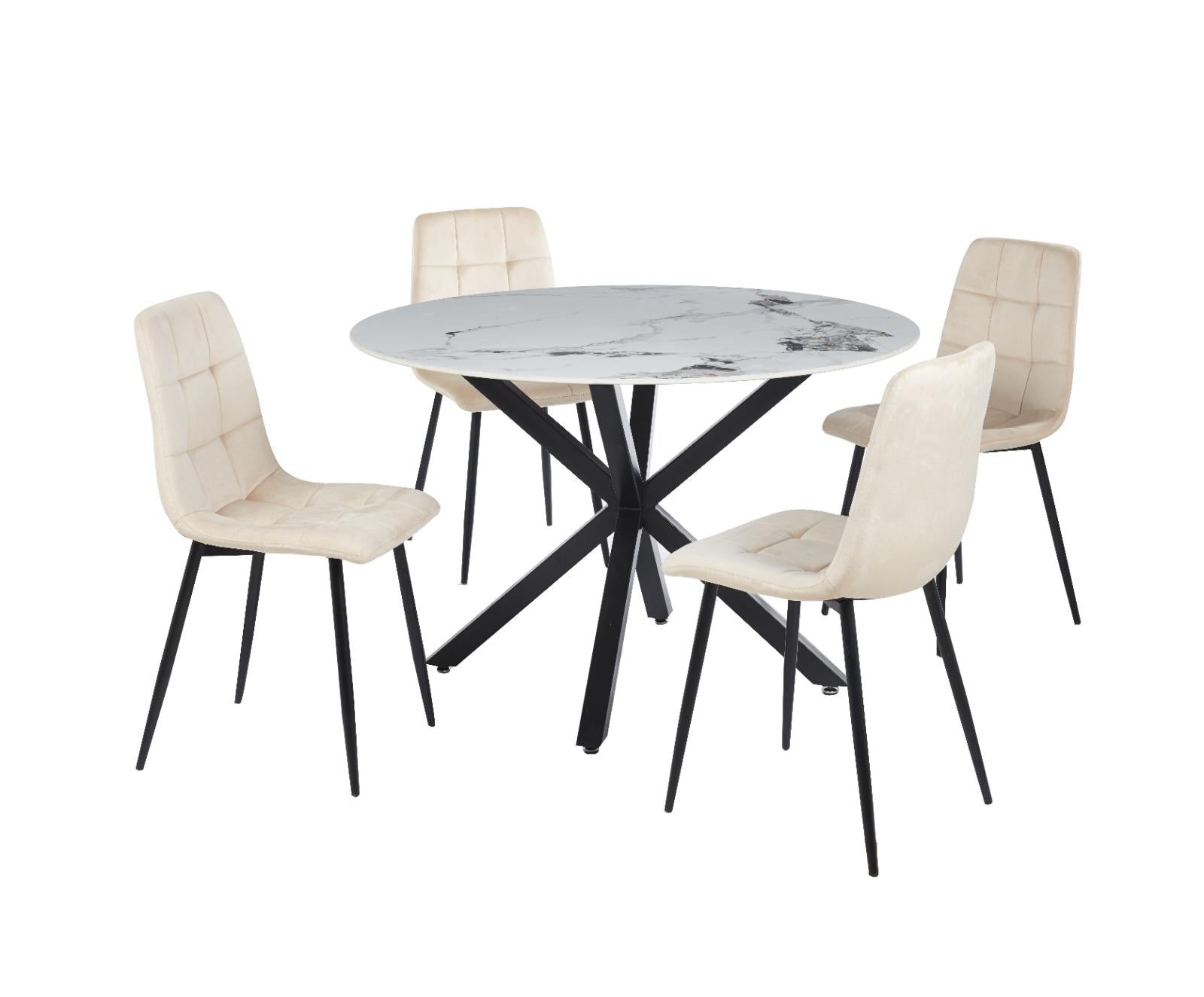 Image of dining set 5pcs - dt-17 ch-170 black.