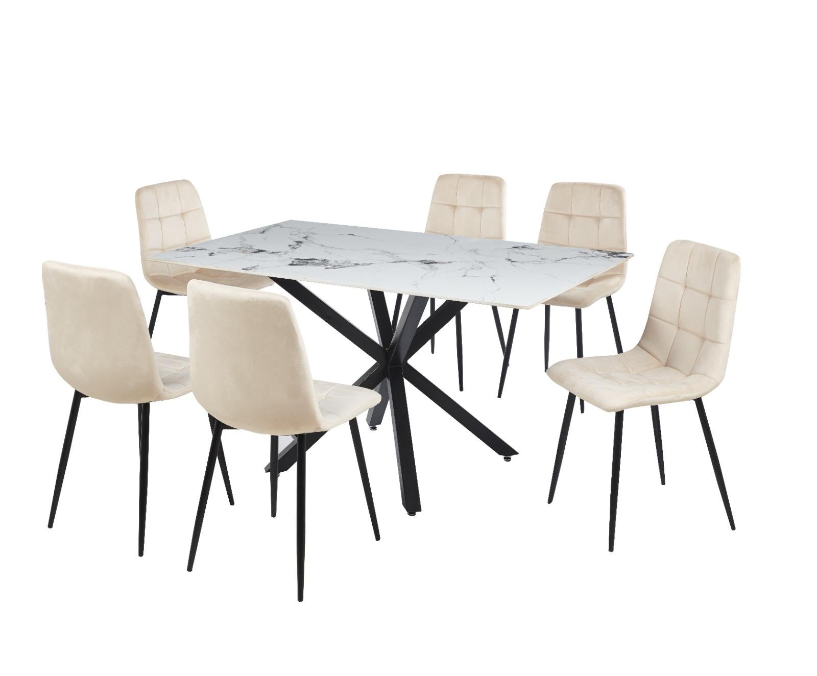 Image of dining set 7pcs - dt-18 ch-170 black.