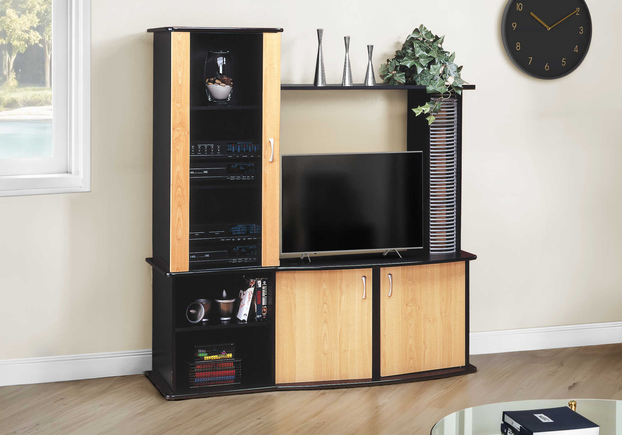 MEUBLE TV - NOIR / ERABLE – ET 907