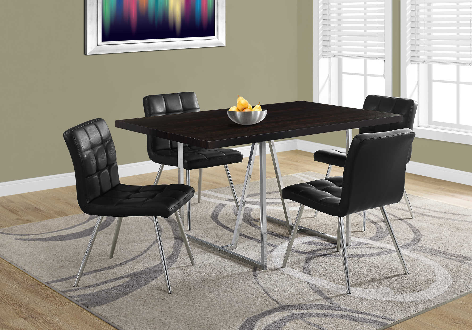 Image of dining table - 36"x 60" / espresso / chrome metal  i 1064.