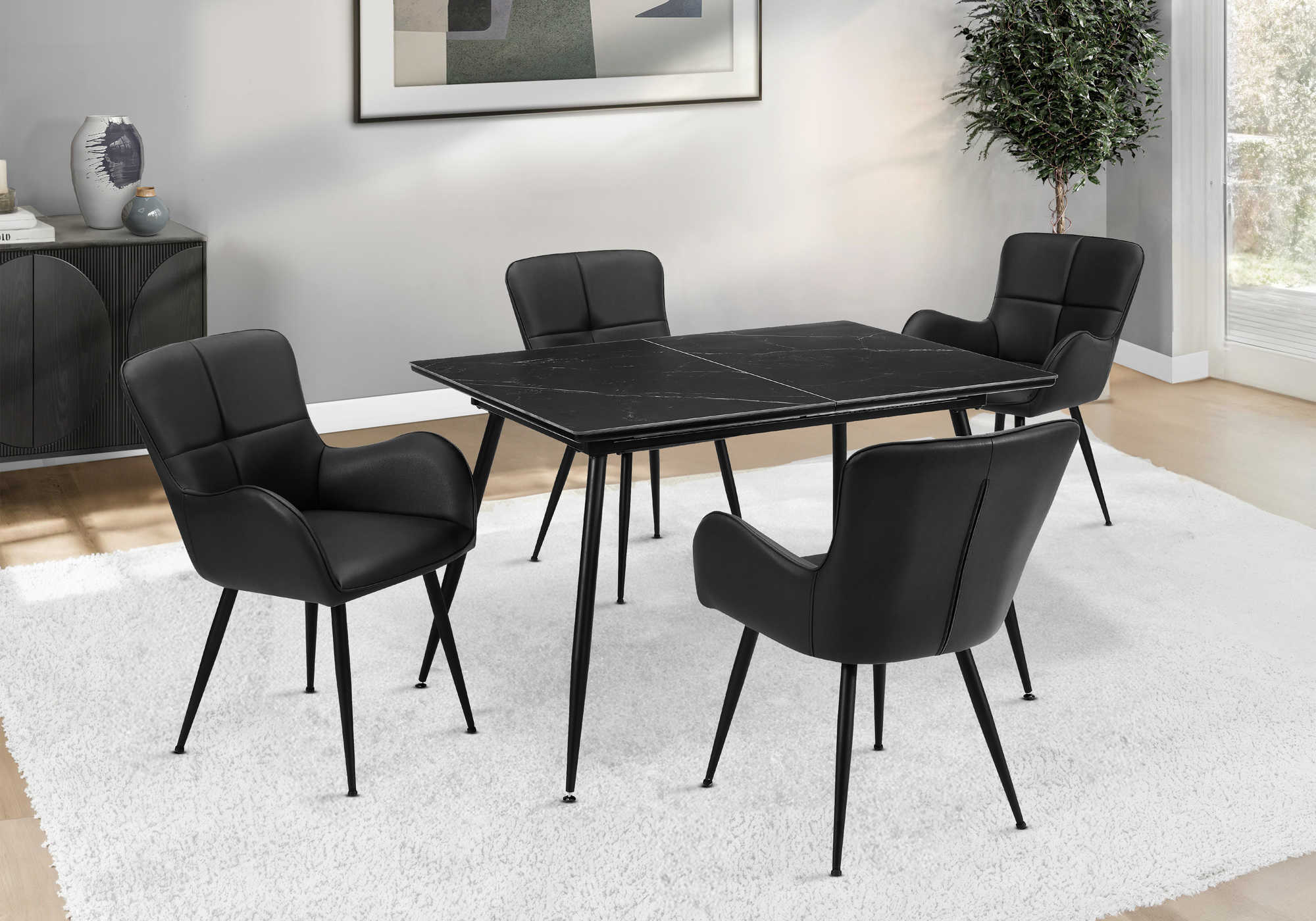 TABLE A MANGER - 32"X 48"X 63" / 15" PANNEAU / GRIS / NOIR – I 1133