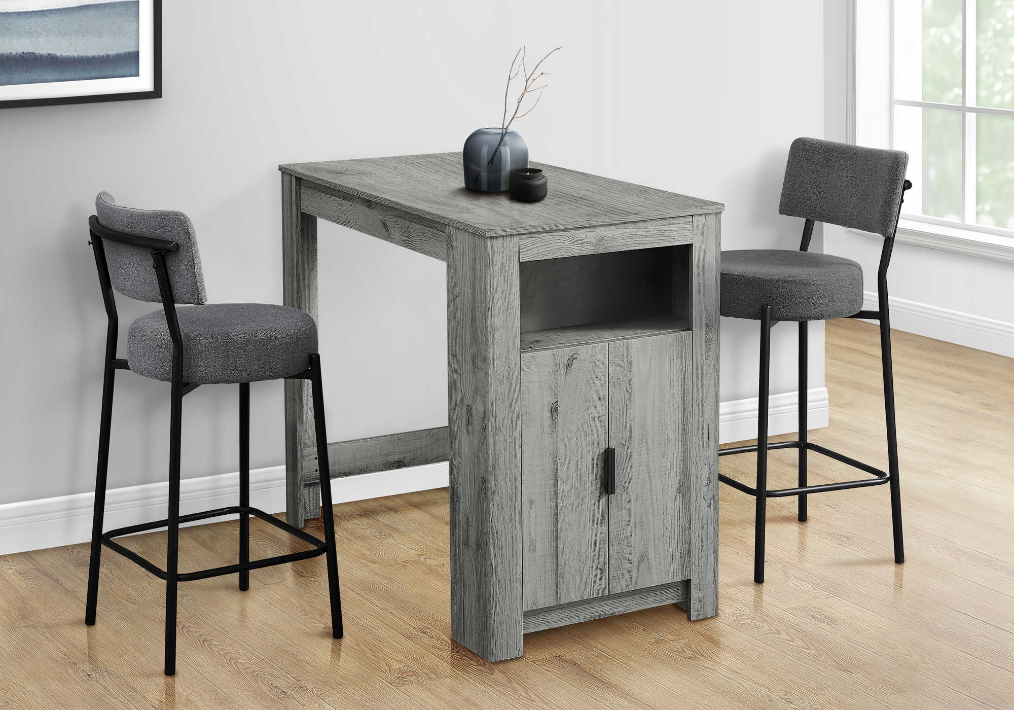 TABLE A MANGER - 24"X 48" / GRIS HAUTEUR COMPTOIR – I 1204