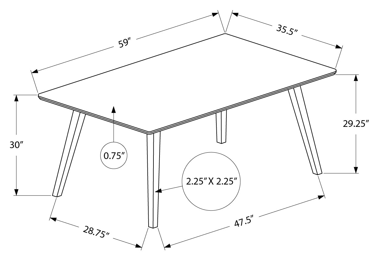 TABLE A MANGER - 36"X 60" BOIS PLAQUE ACAJOU – I 1217