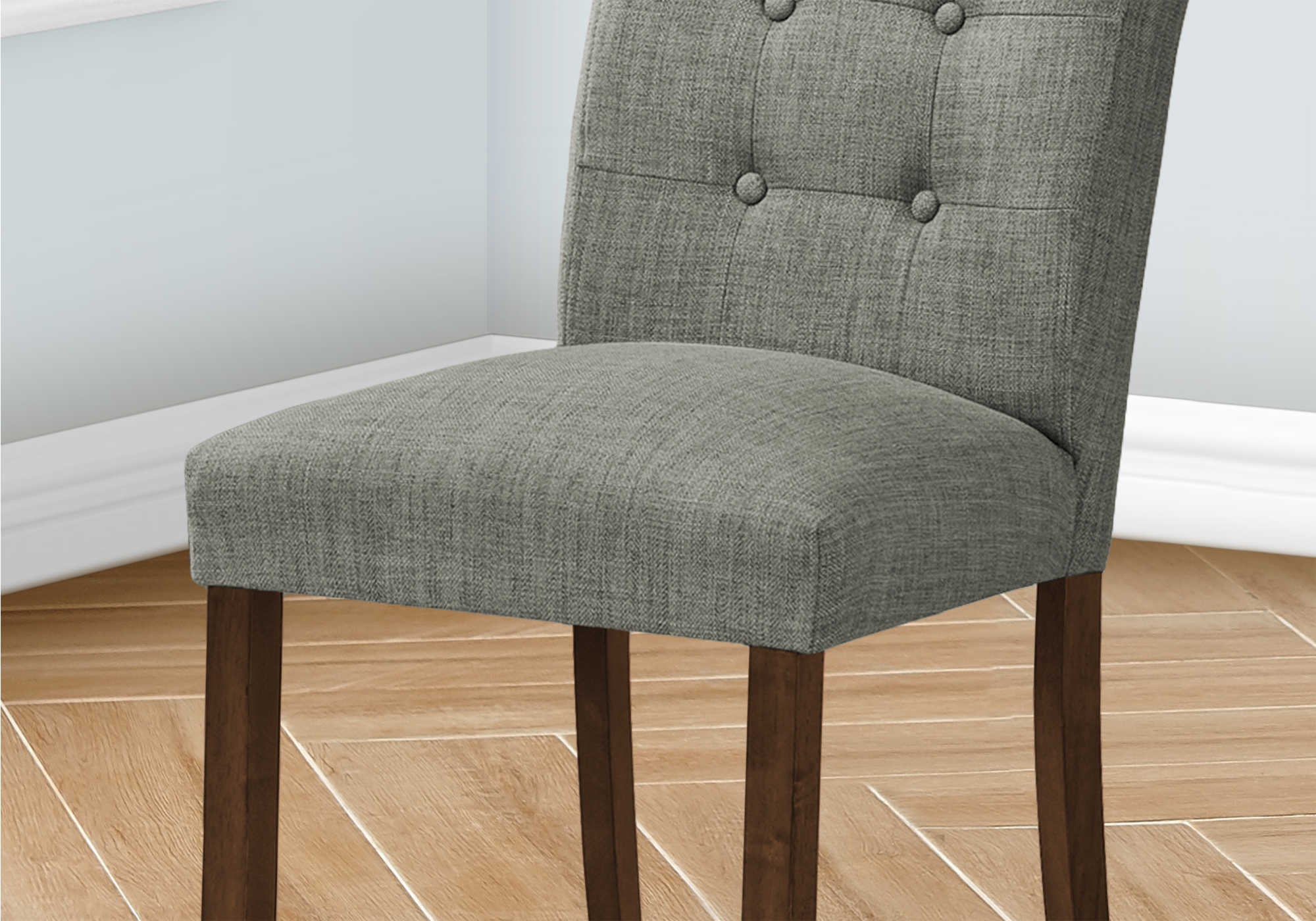CHAISE - 2PCS - 38"H / REMBOURREE TISSU GRIS – I 1218