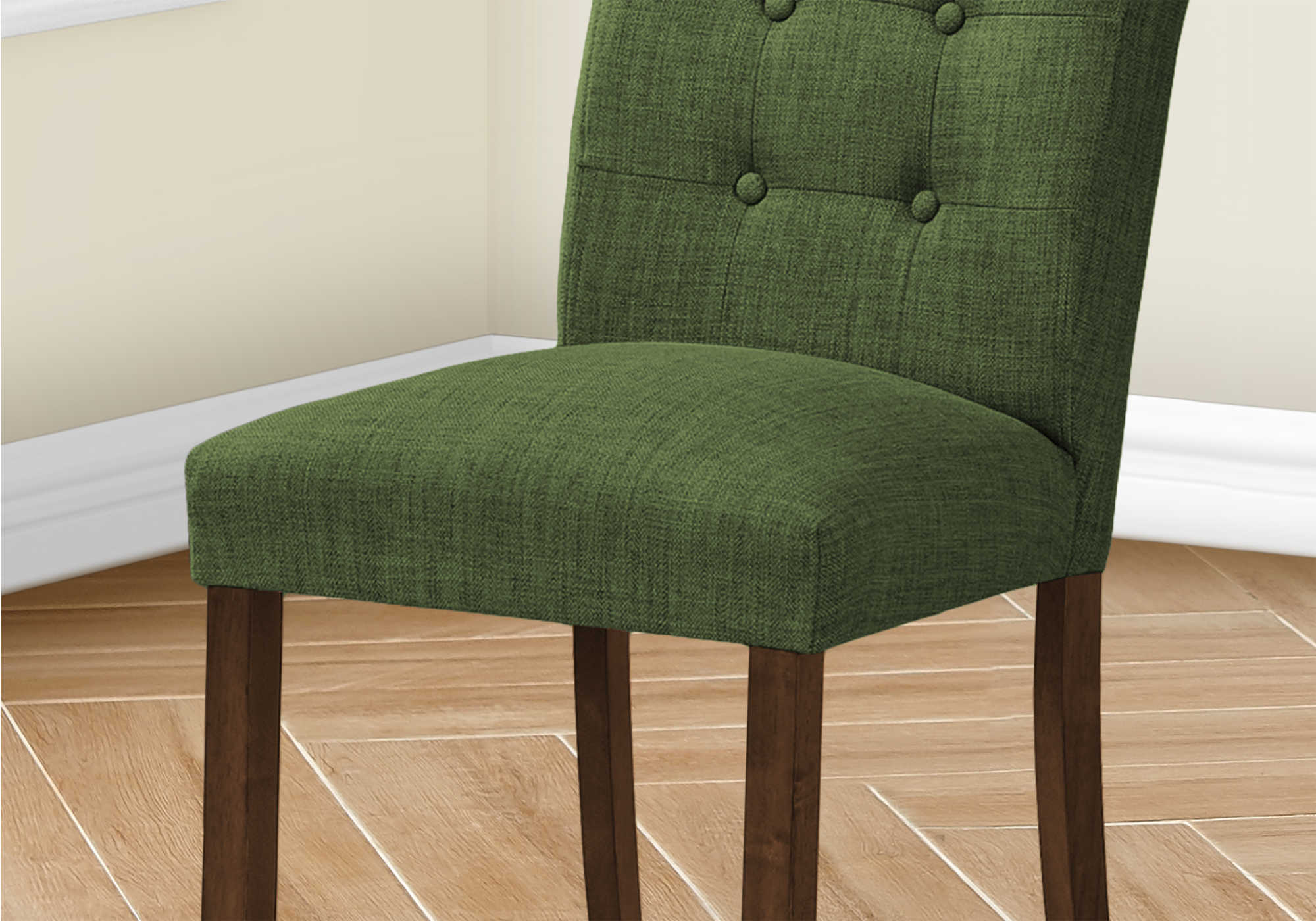 CHAISE - 2PCS - 38"H / REMBOURREE TISSU VERT – I 1219