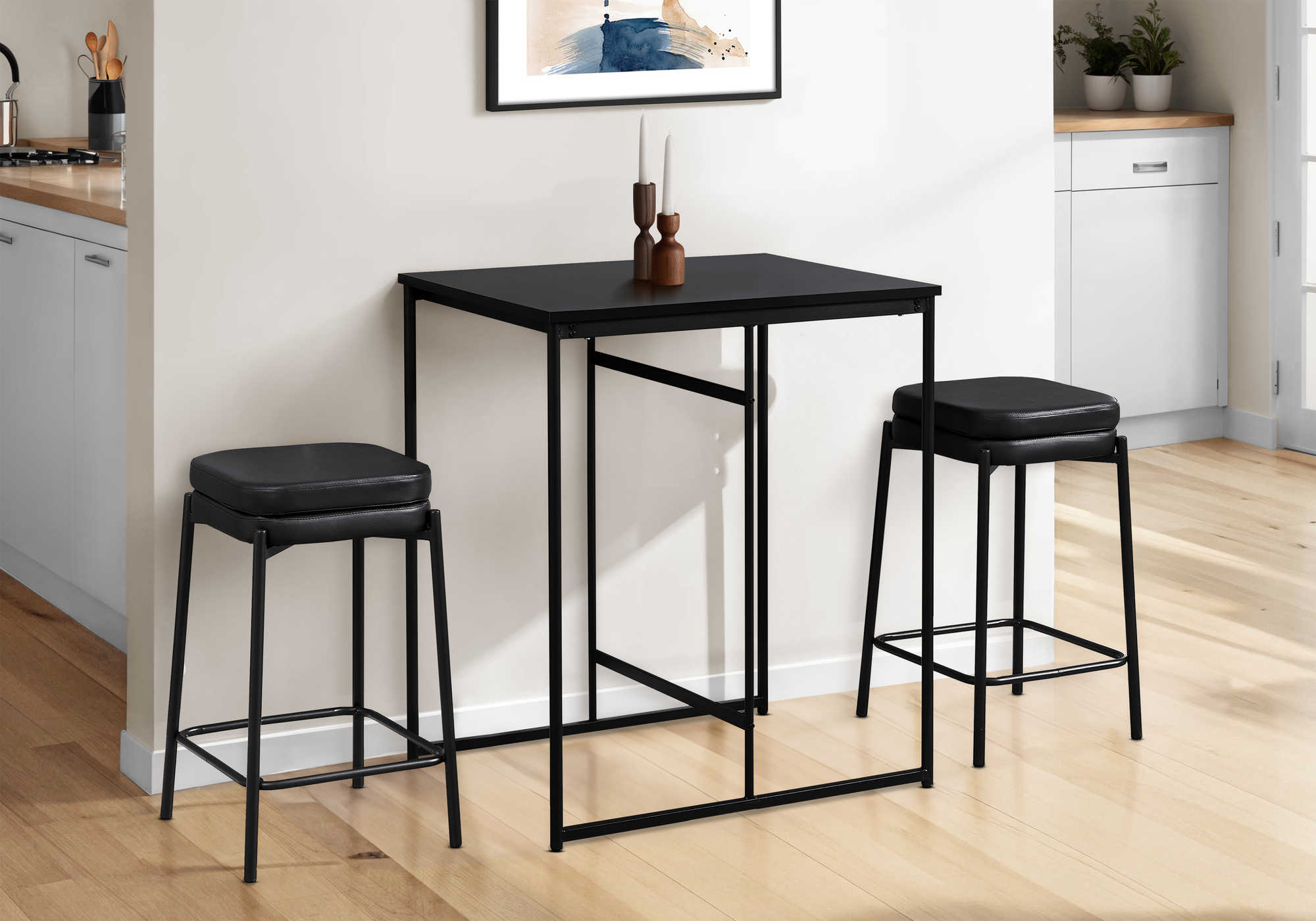 TABLE A MANGER - 24"X 32" / NOIR / NOIR HAUTEUR COMPTOIR – I 1240