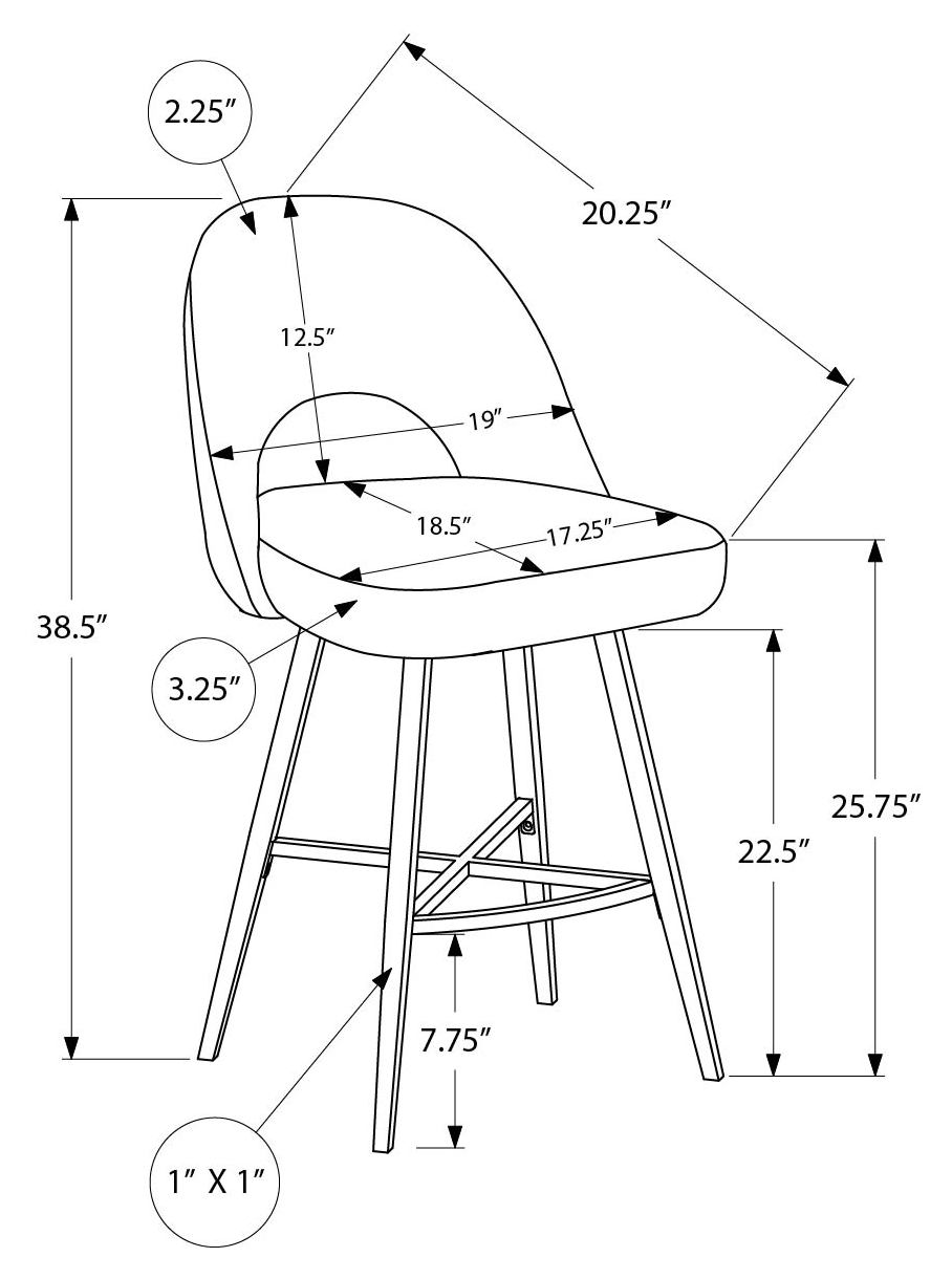 TABOURET DE BAR - 2PCS / 39"H / TISSU GRIS / PIVOTANT – I 1253