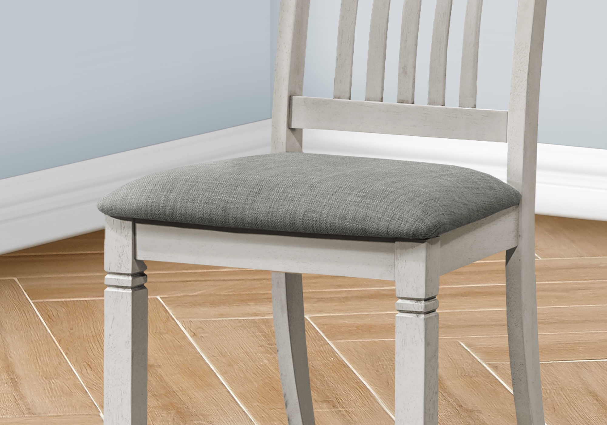 CHAISE - 2PCS - 38"H / REMBOURREE TISSU GRIS – I 1256