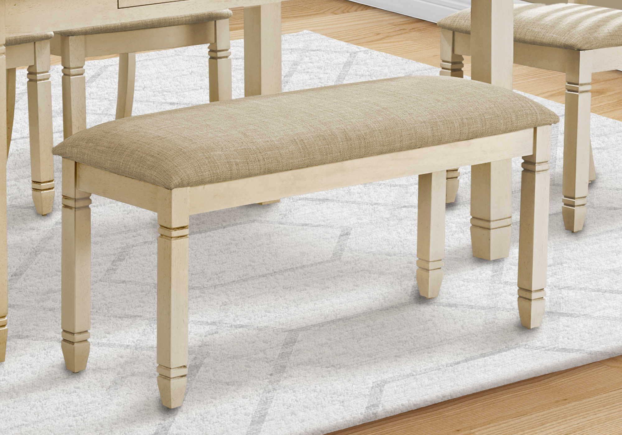 BANC - 41"L / REMBOURREE TISSU BEIGE – I 1266
