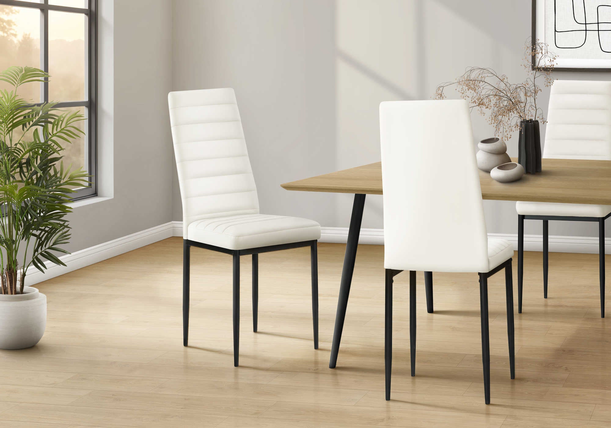 CHAISE - 2PCS / 39"H / SIMILI-CUIR BLANC / METAL – I 1271