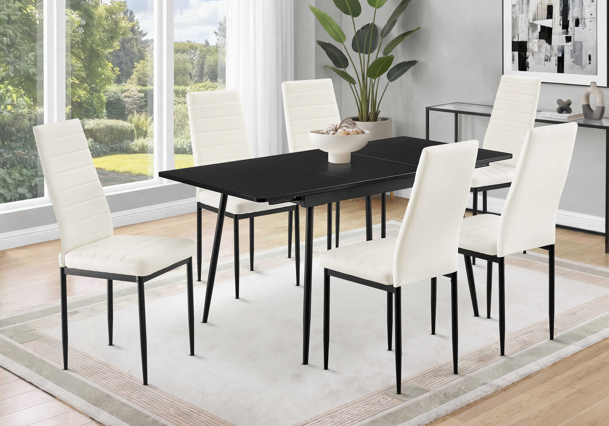 TABLE A MANGER - NOIR / METAL 30"X 44"X 60" / EXTENSION 16" – I 1276