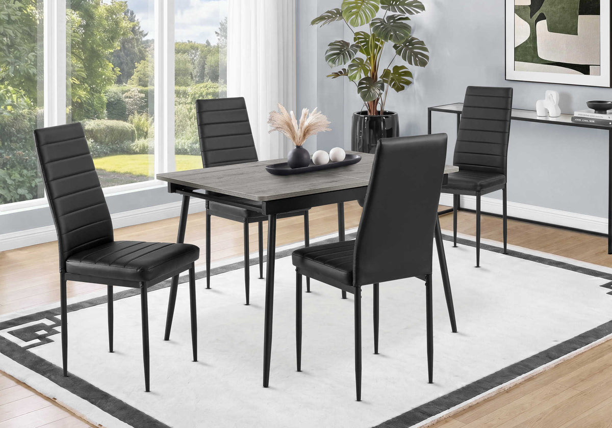 TABLE A MANGER - GRIS / METAL 30"X 44"X 60" / EXTENSION 16" – I 1277