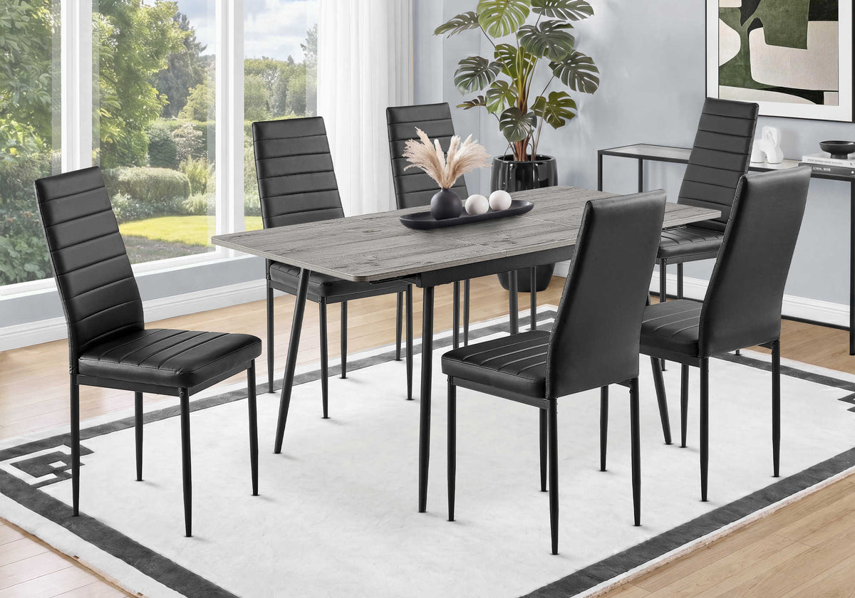 TABLE A MANGER - GRIS / METAL 30"X 44"X 60" / EXTENSION 16" – I 1277