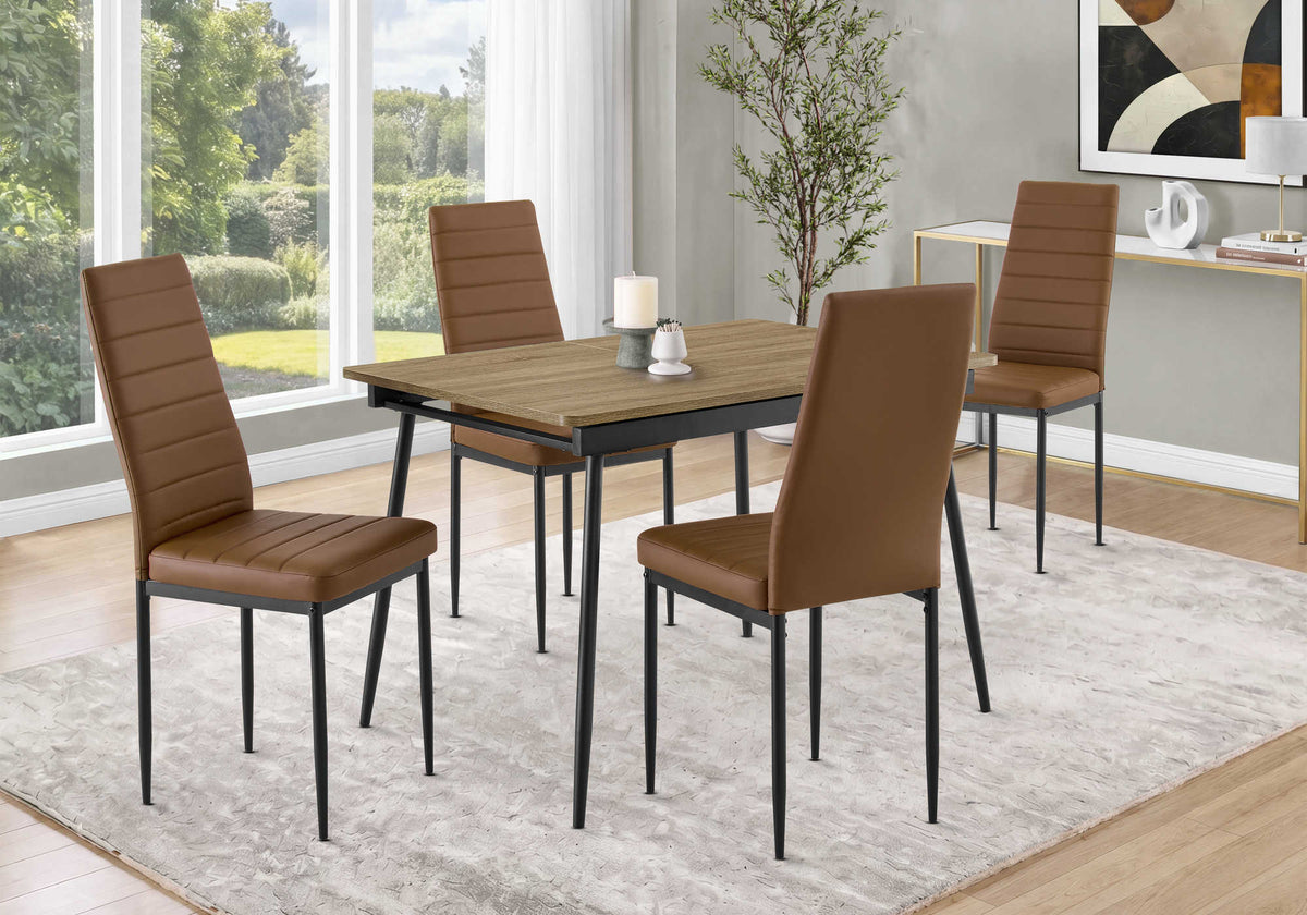 TABLE A MANGER - TAUPE / METAL 30"X 44"X 60" / EXTENSION 16" – I 1278