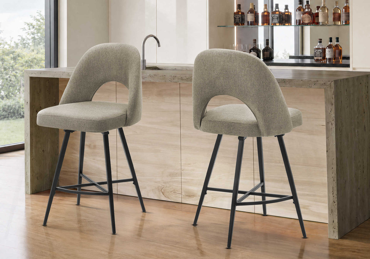 TABOURET DE BAR - 2PCS / 42"H / BRUN / HAUTEUR BAR / PIVOTANT – I 1282