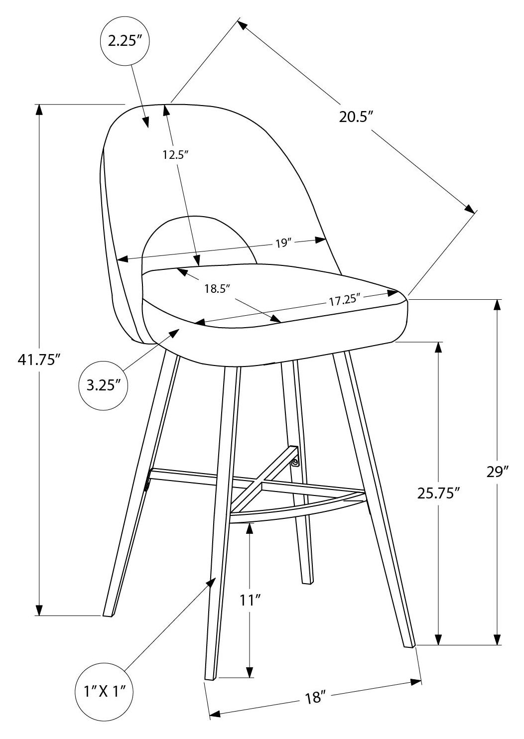 TABOURET DE BAR - 2PCS / 42"H / BRUN / HAUTEUR BAR / PIVOTANT – I 1282