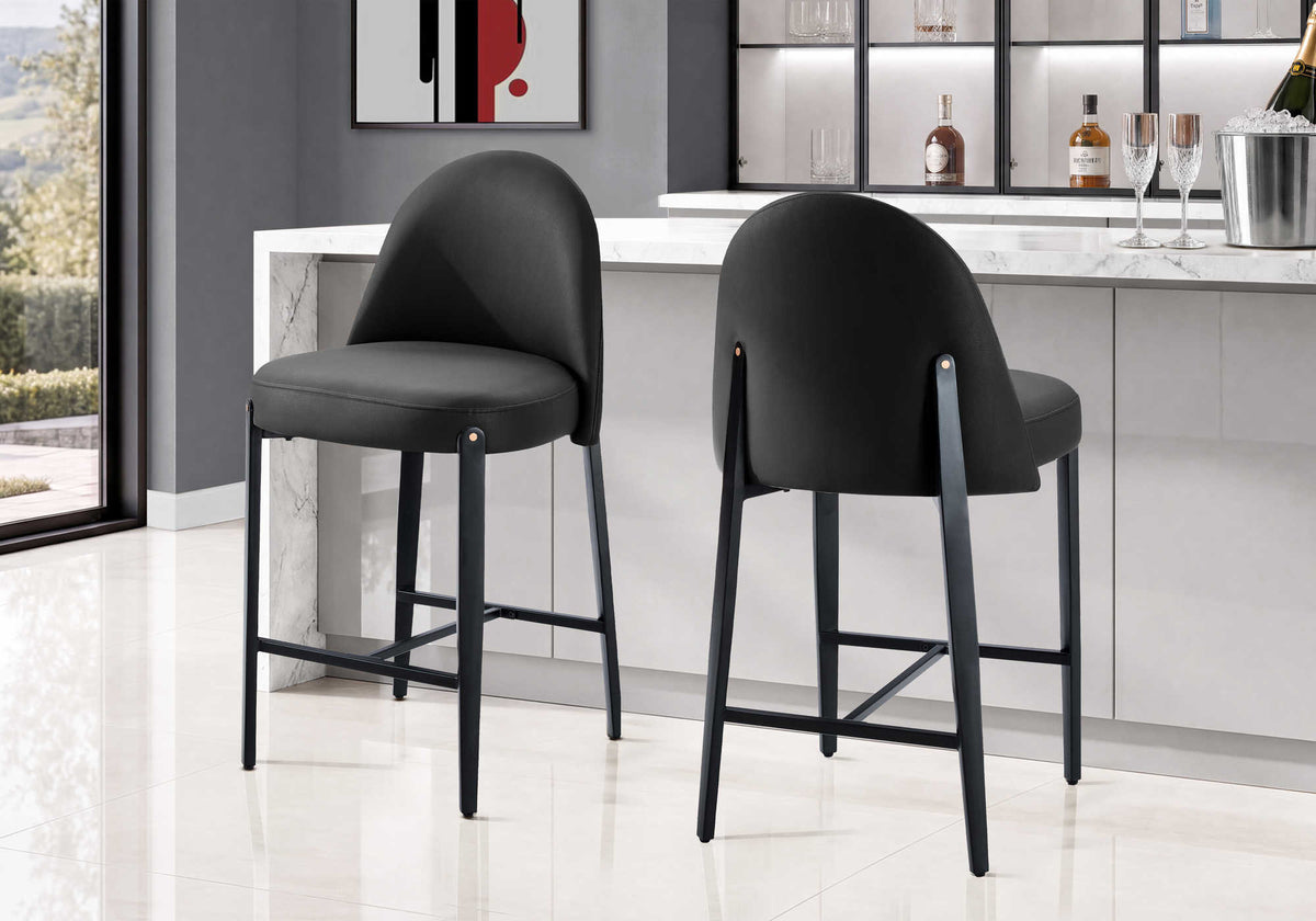 TABOURET DE BAR - 2PCS / 41"H / PU NOIR / METAL HAUTEUR BAR – I 1296