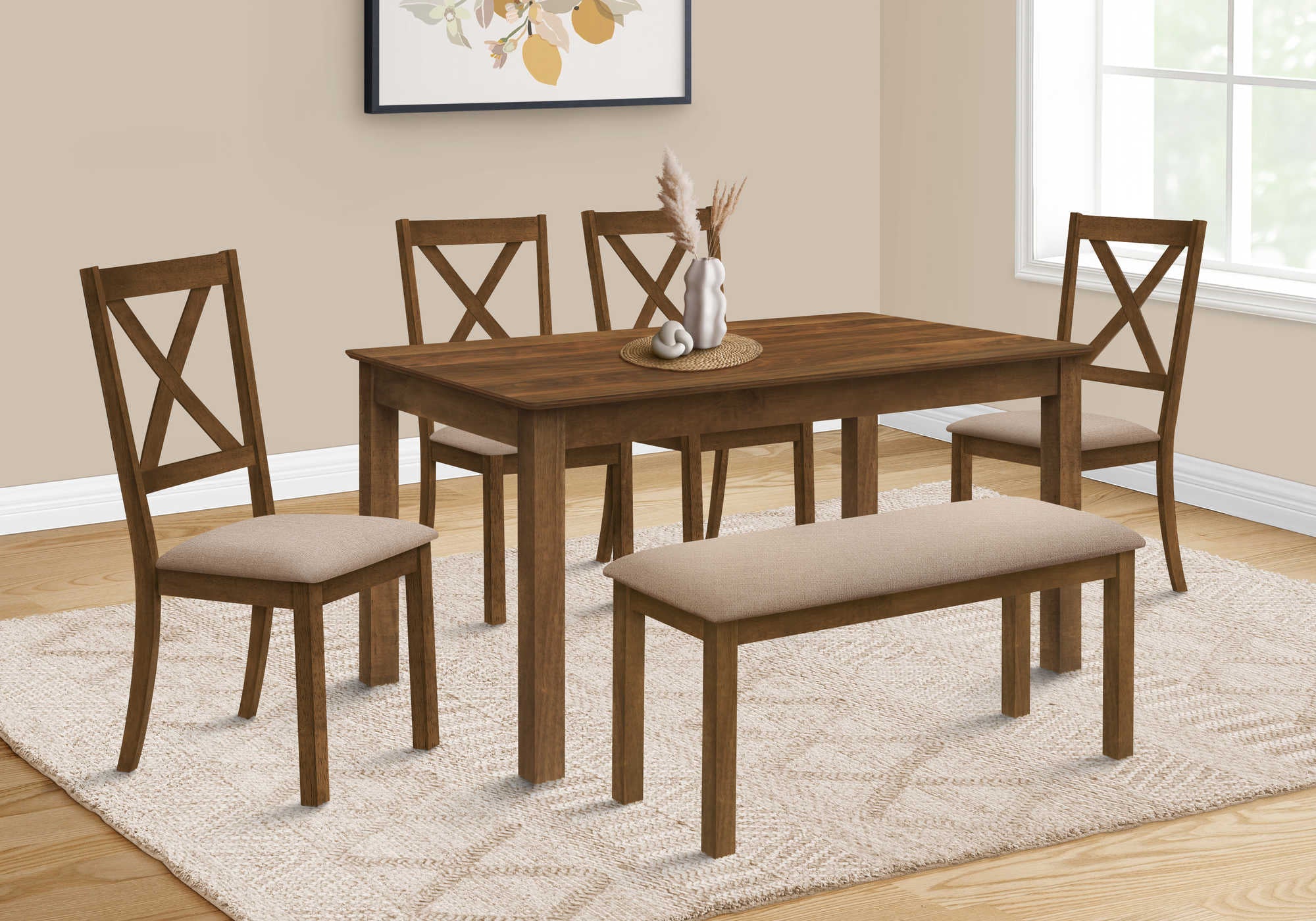 Image of dining table - brown walnut veneer / 36"x 60"   i 1314.