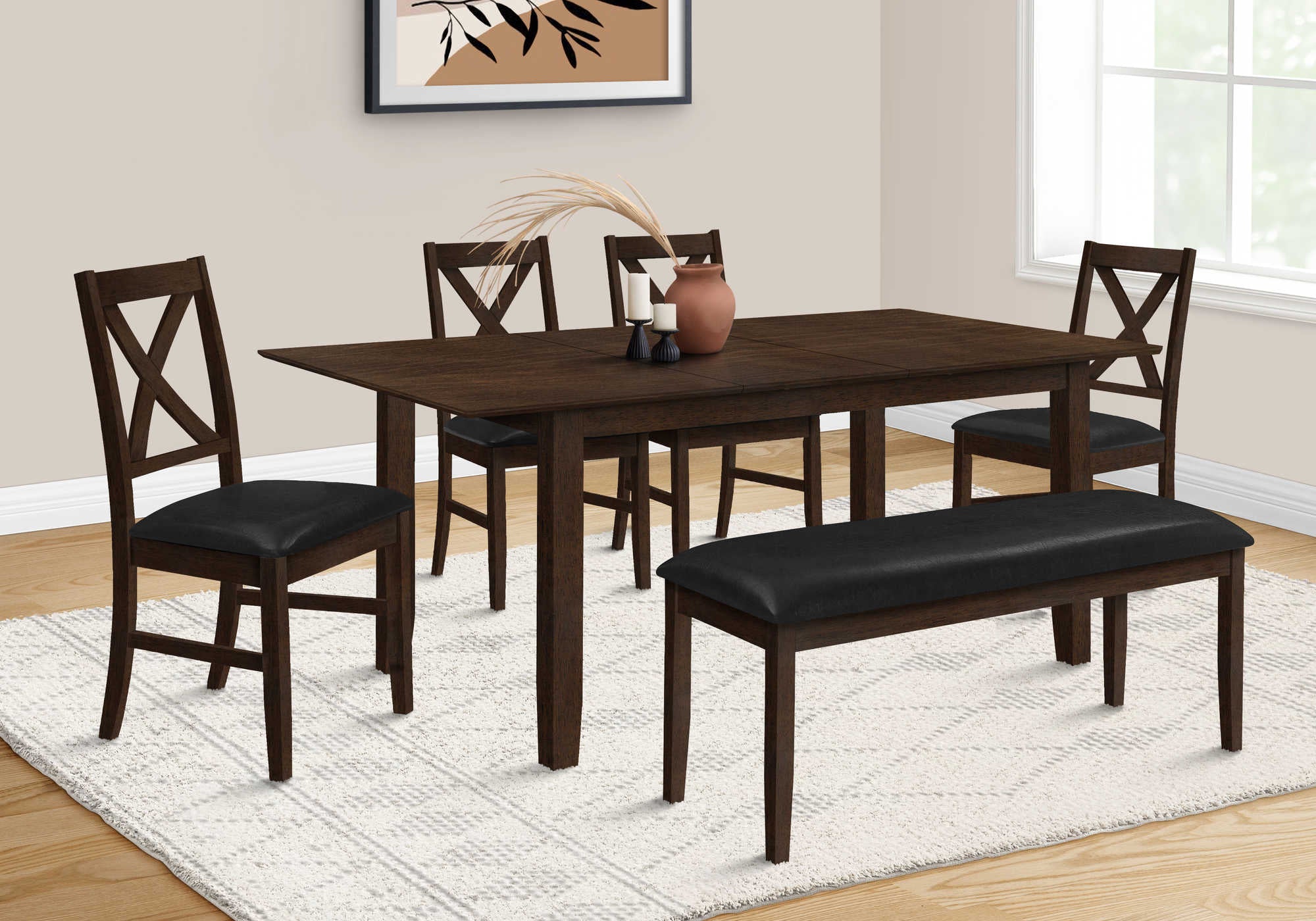 Image of dining table - espresso veneer 42"x 78"/ 18" extension  i 1331.