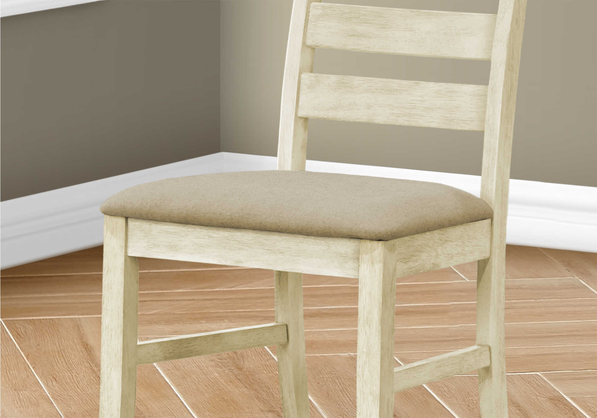 CHAISE - 2PCS - 38"H / REMBOURREE TISSU BEIGE – I 1336