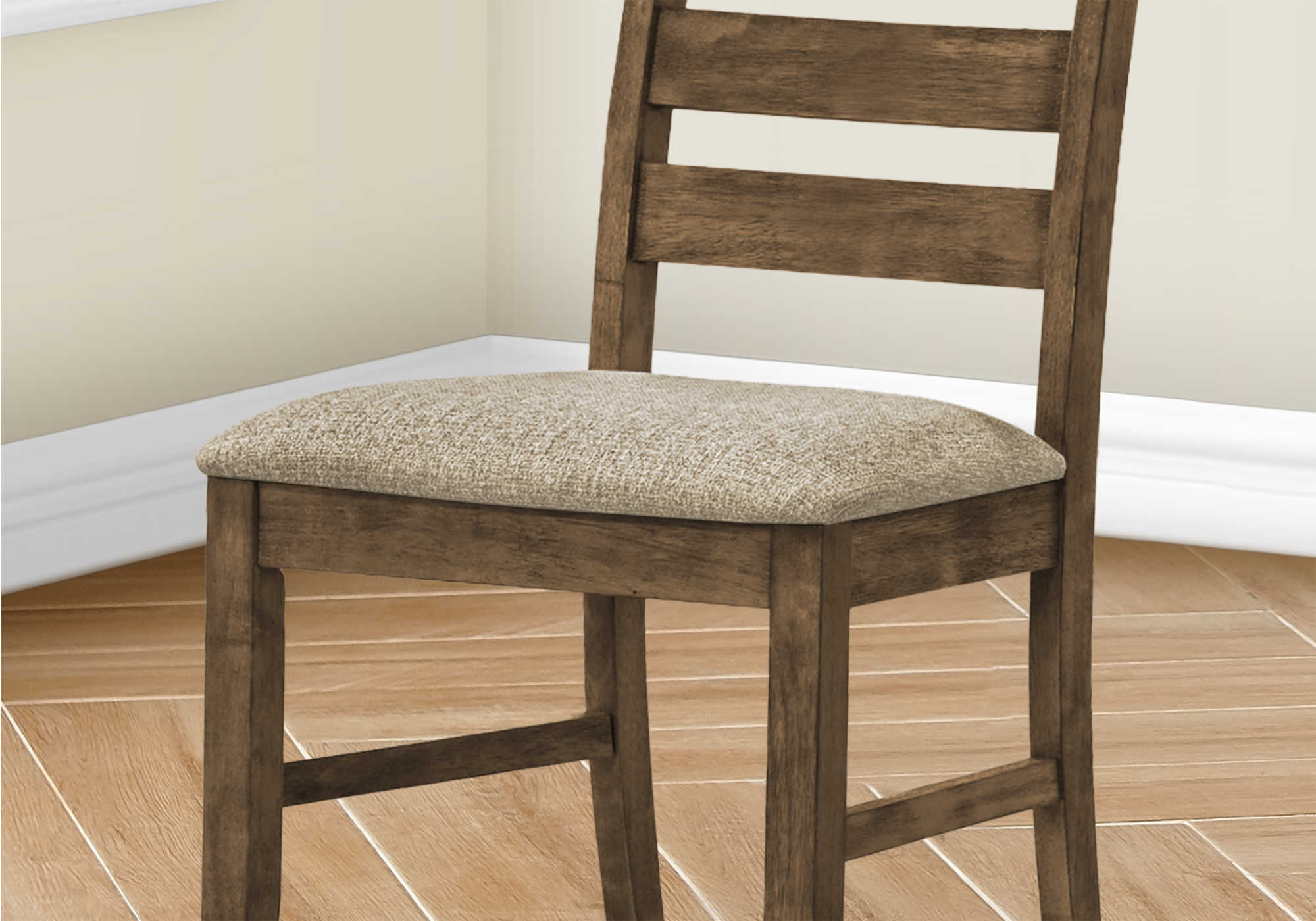 CHAISE - 2PCS - 38"H / REMBOURREE TISSU BRUN – I 1342